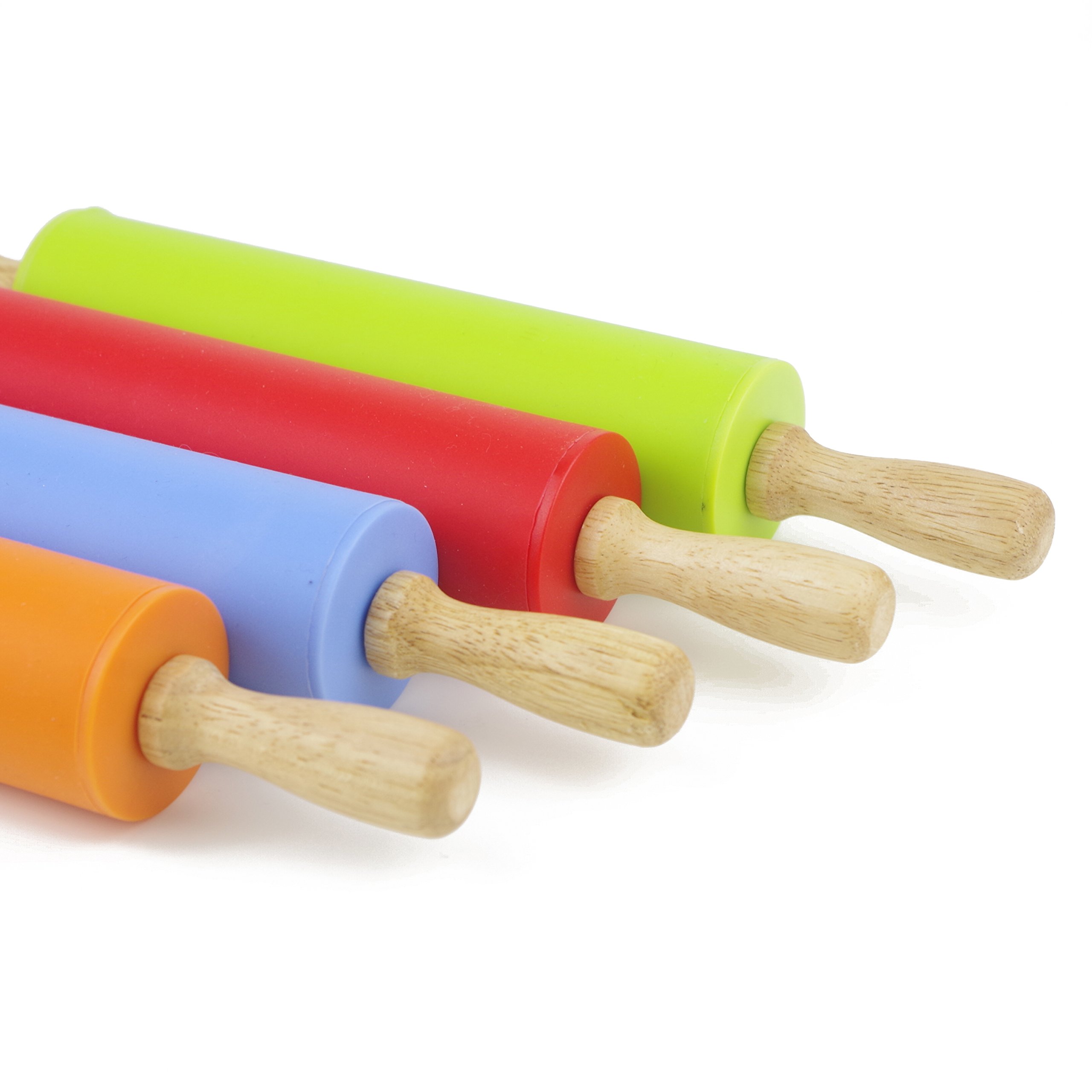 Non-Stick Silicone Rolling Pin with Wooden Handle - Perfect for Baking, Pastry, Dough, Cookies & Pie Crust - Essential Kitchen Tool for Home Bakers & Professional Chefs