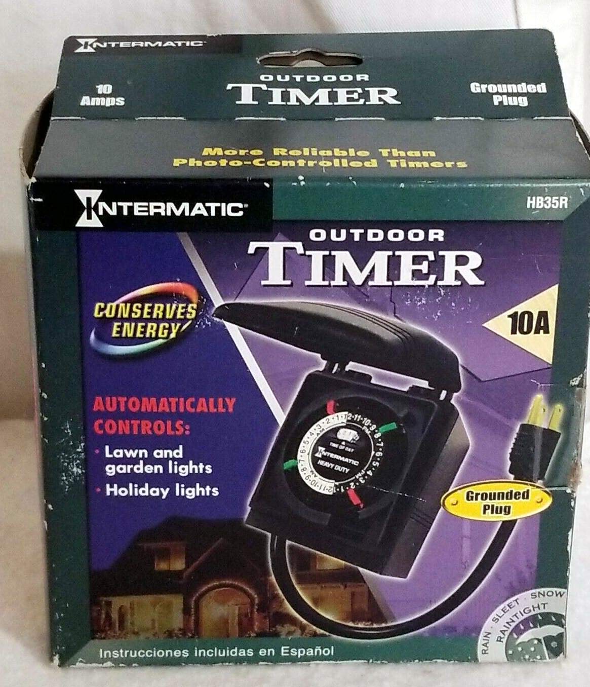 Intermatic HB35R Outdoor Electromechanical Timer Switch - Heavy Duty Weatherproof Timer for Sprinklers, Lights & Pool Pumps - Ideal for Lawn Irrigation, Landscape Lighting & Backyard Automation