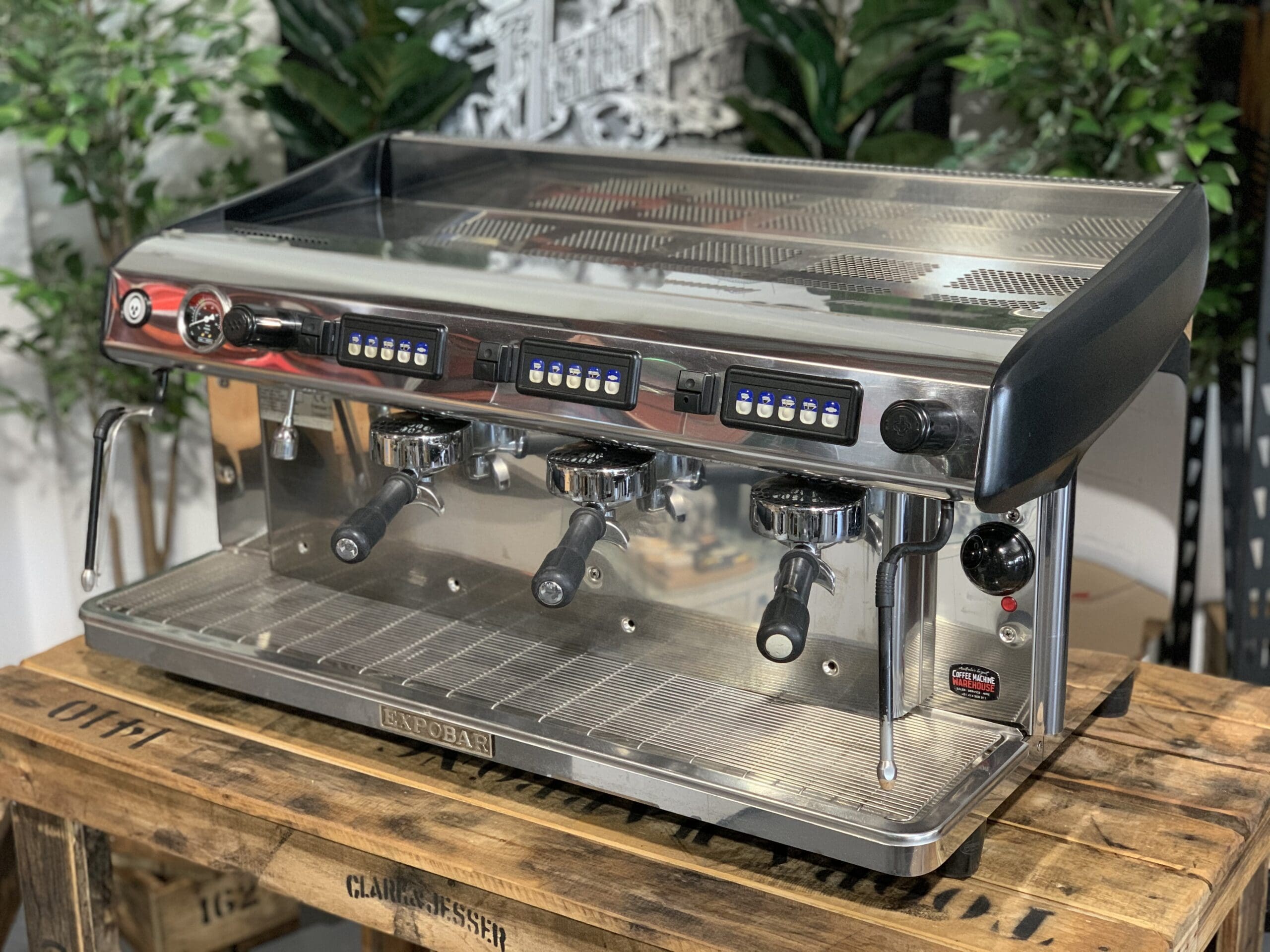 Expobar MegaCrem Auto Steam 3 Group Commercial Espresso Machine - Stainless Steel Professional Coffee Maker for Cafes, Restaurants & Coffee Shops
