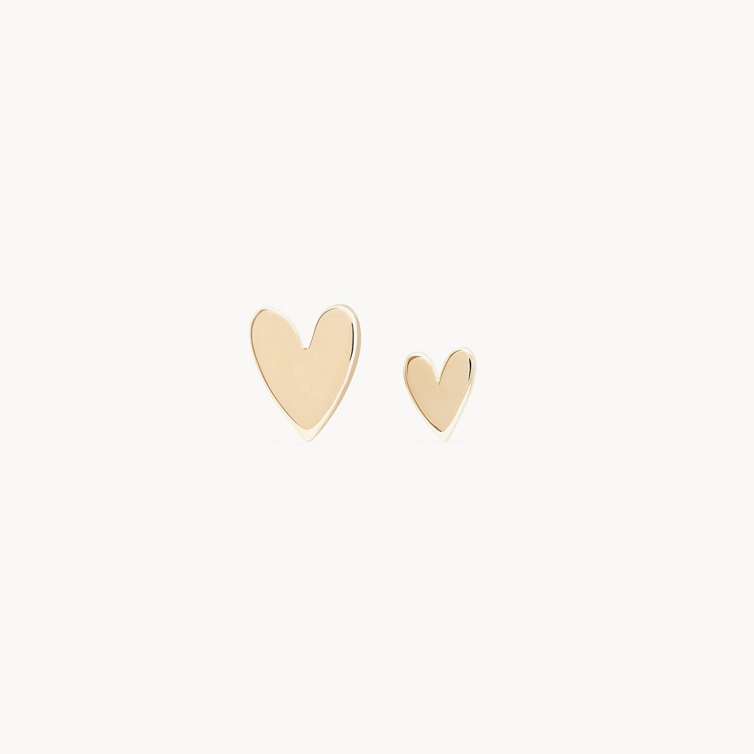 14K Yellow Gold Heart Earrings for Women - Everyday Love Lineage Pair - Perfect for Valentine's Day, Anniversary & Romantic Gifts