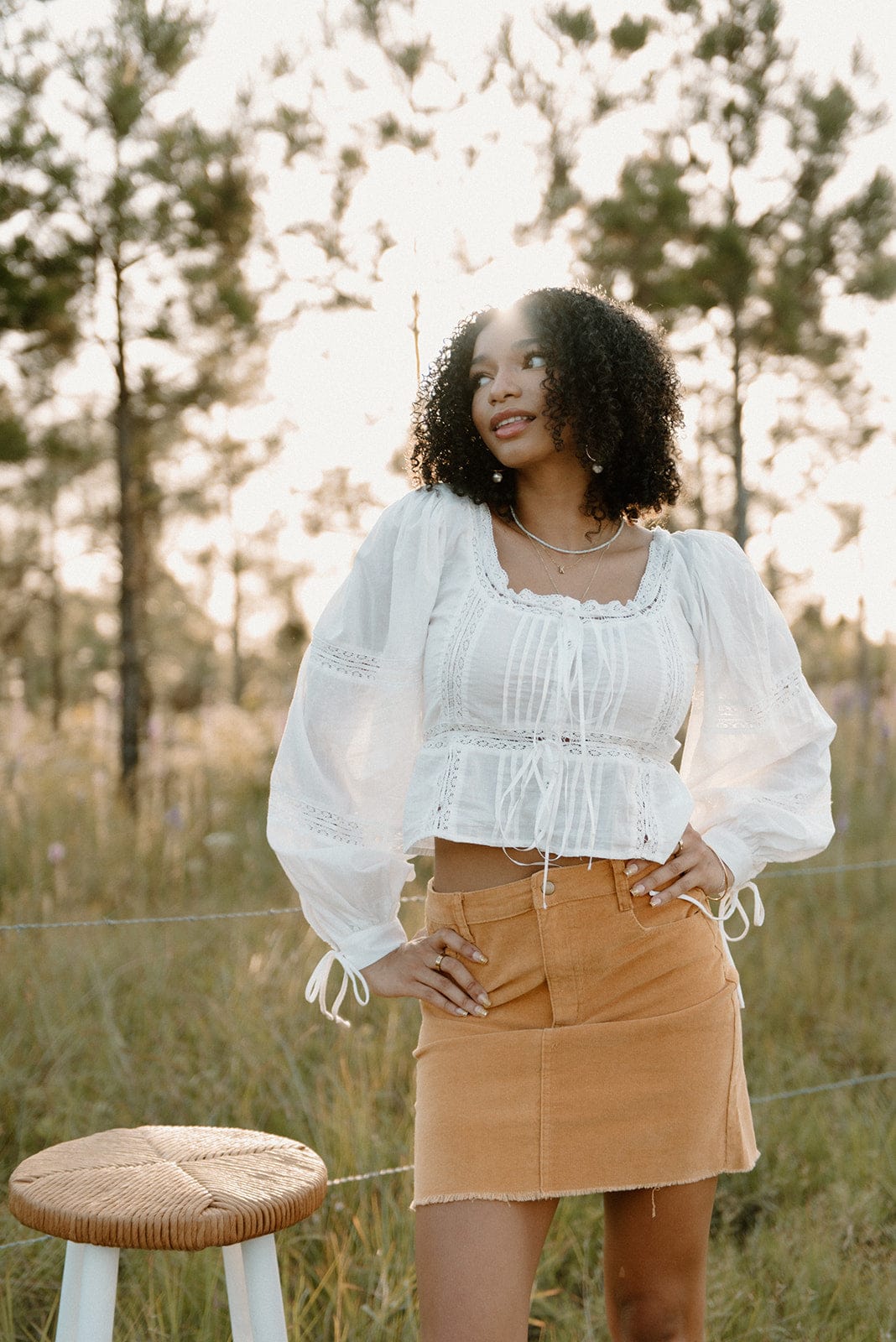 Mustard Corduroy Mini Skirt for Women - High Waisted A-Line Vintage Style Skirt - Perfect for Fall Outfits, Casual Wear & Retro Fashion