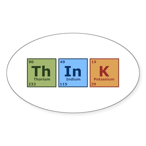 White - Think 2 Oval Sticker