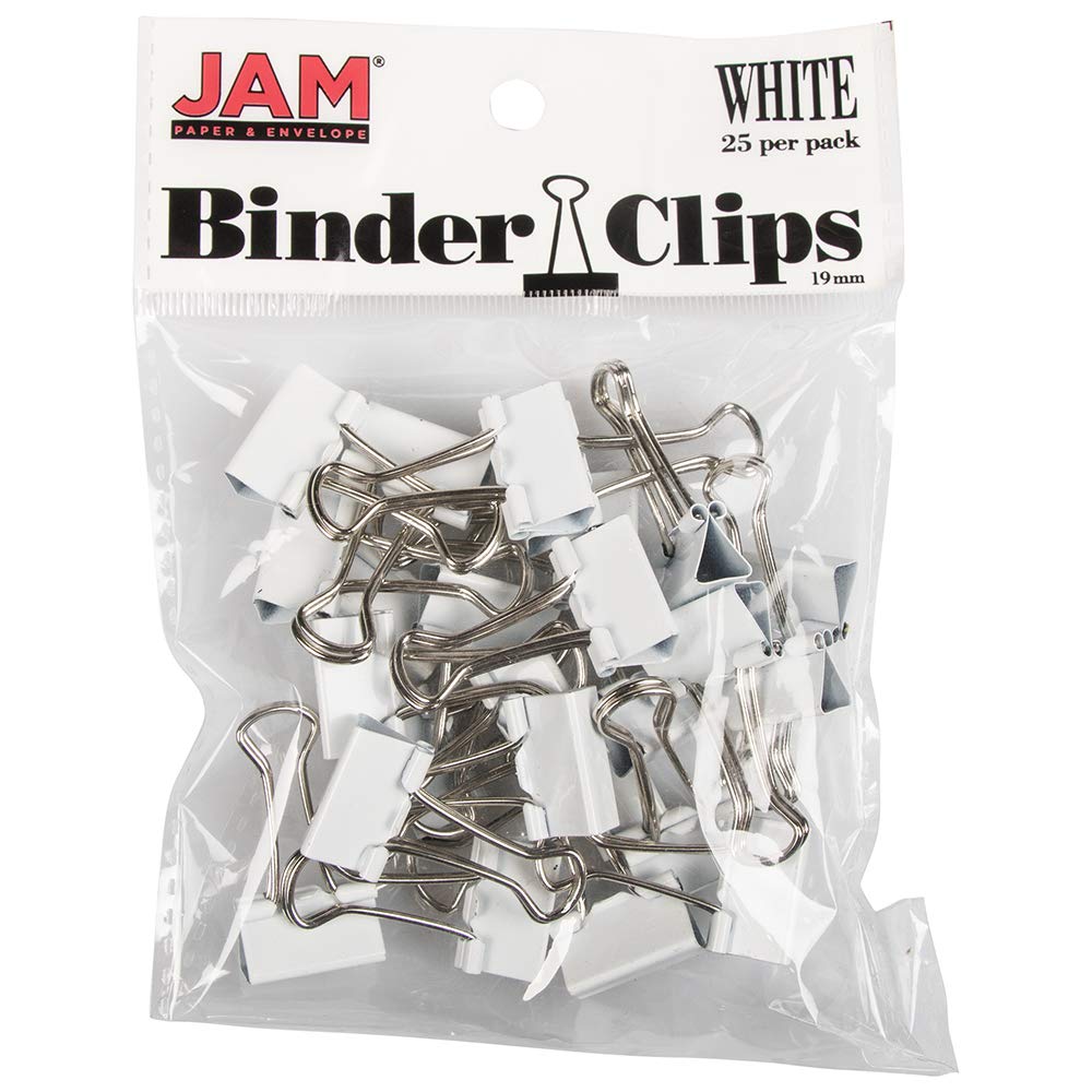 JAM PAPER Office Starter Kit - White - Stapler, Tape Dispenser, Paper Clips & Binder Clips - 4 Piece Set for Home Office, School & Workplace Organization