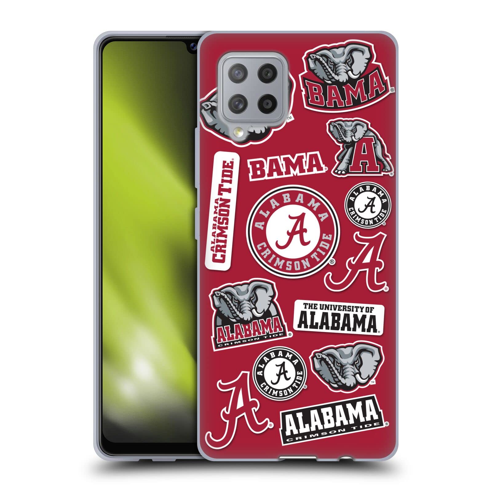 University of Alabama UA Collage Soft Gel Case for Samsung Galaxy A42 5G (2020) - Officially Licensed Protective Cover by Head Case Designs for School & Game Day
