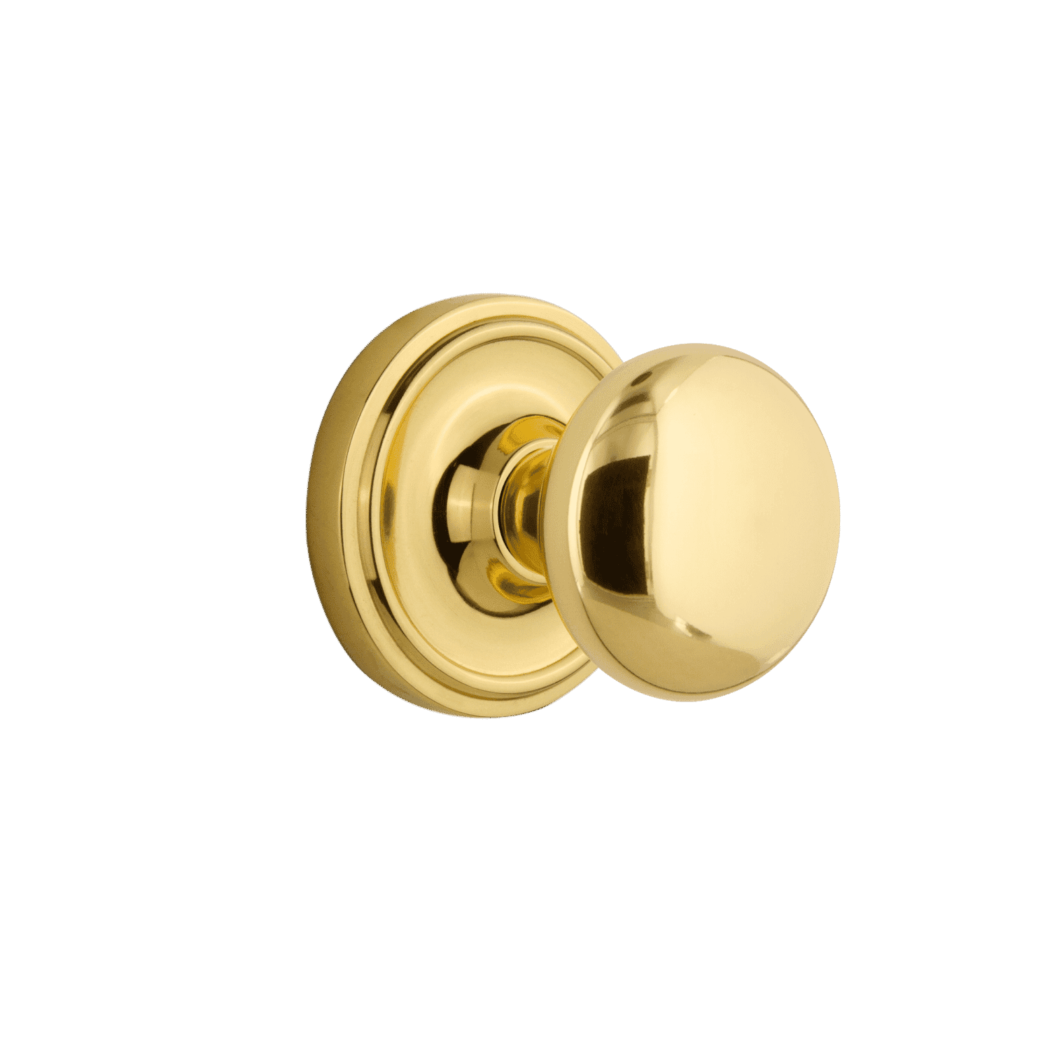 Vintage Unlacquered Brass Classic Rosette with New York Knob - Perfect for Door Hardware, Cabinet Pulls & Home Renovation Projects