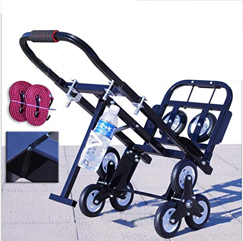 INTSUPERMAI Foldable Stair Climbing Hand Truck - 420LBS Capacity Portable Dolly with Adjustable Handle & Rubber Mute Wheels - Heavy Duty Luggage Cart for Moving, Warehouse, Home & Office Use