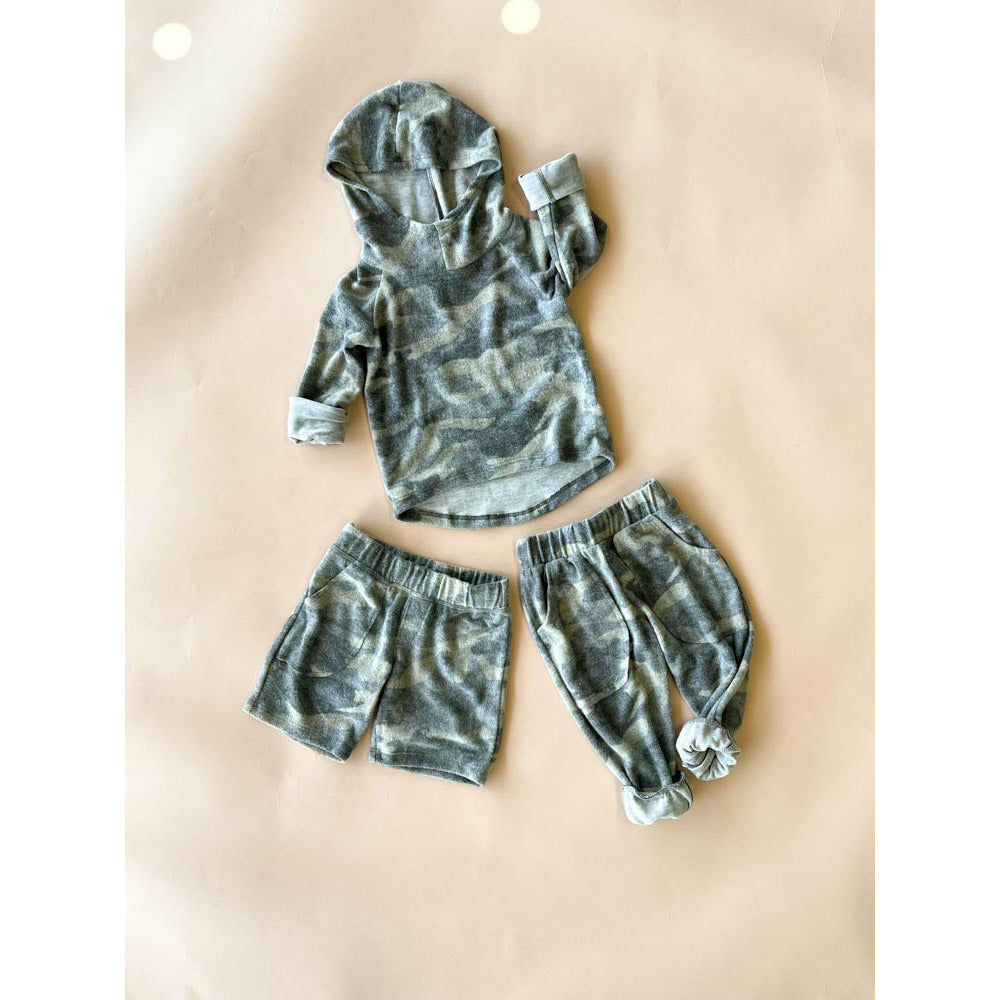 Oscar Camo Hoodie for Men - Brushed Olive Fleece-Lined Pullover | Warm Winter Jacket for Outdoor Activities, Hunting & Casual Wear