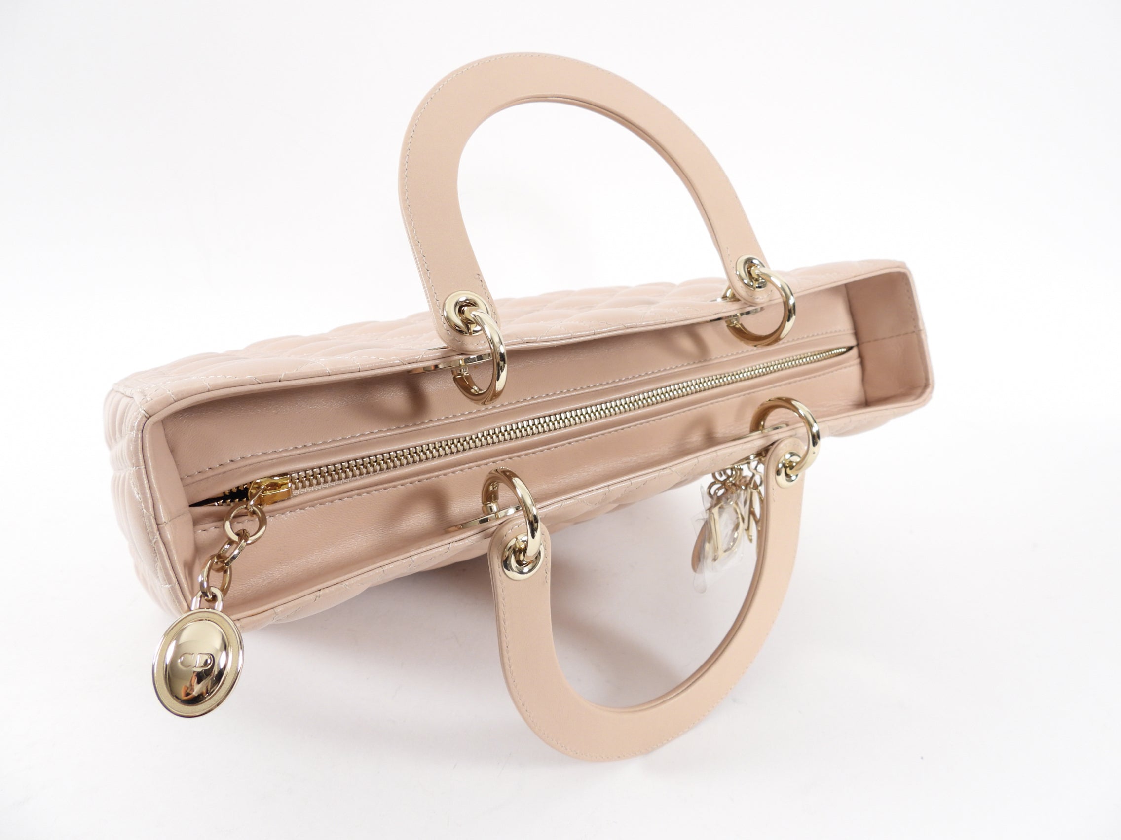 Dior Lady Dior Cannage Beige Lambskin Large Handbag - Luxury Leather Tote for Women, Perfect for Work, Evening Events & Travel Accessories