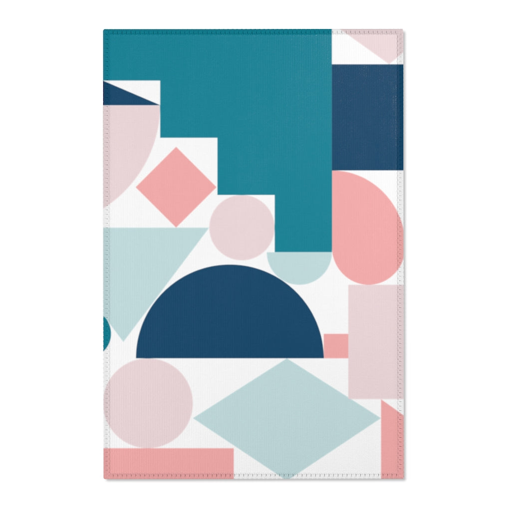 Pastel Retro Abstract Design Area Rugs - Soft Non-Slip Living Room Bedroom Decor for Boho Chic Home Style