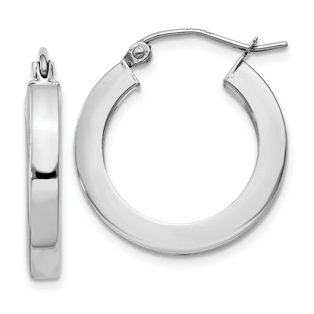 14K White Gold Square Tube Hoop Earrings for Women - Diamond2Deal Fine Jewelry - Perfect for Weddings, Parties & Everyday Elegance