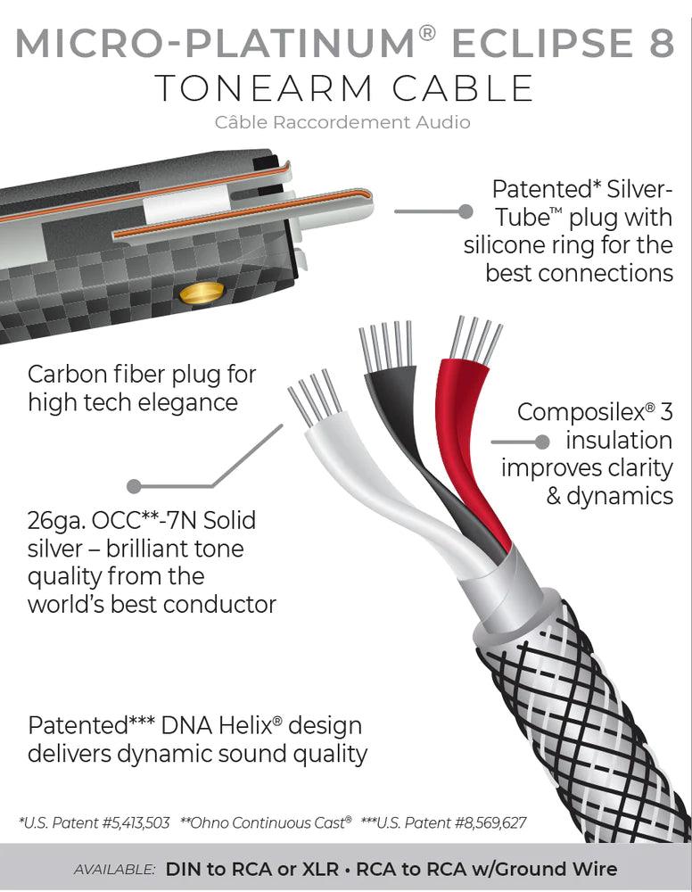 Wireworld Micro Platinum Eclipse™ 10 High-End Audiophile Tonearm Cable - Premium Sound Quality for Turntables & Record Players - Perfect for Vinyl Enthusiasts & Hi-Fi Audio Systems