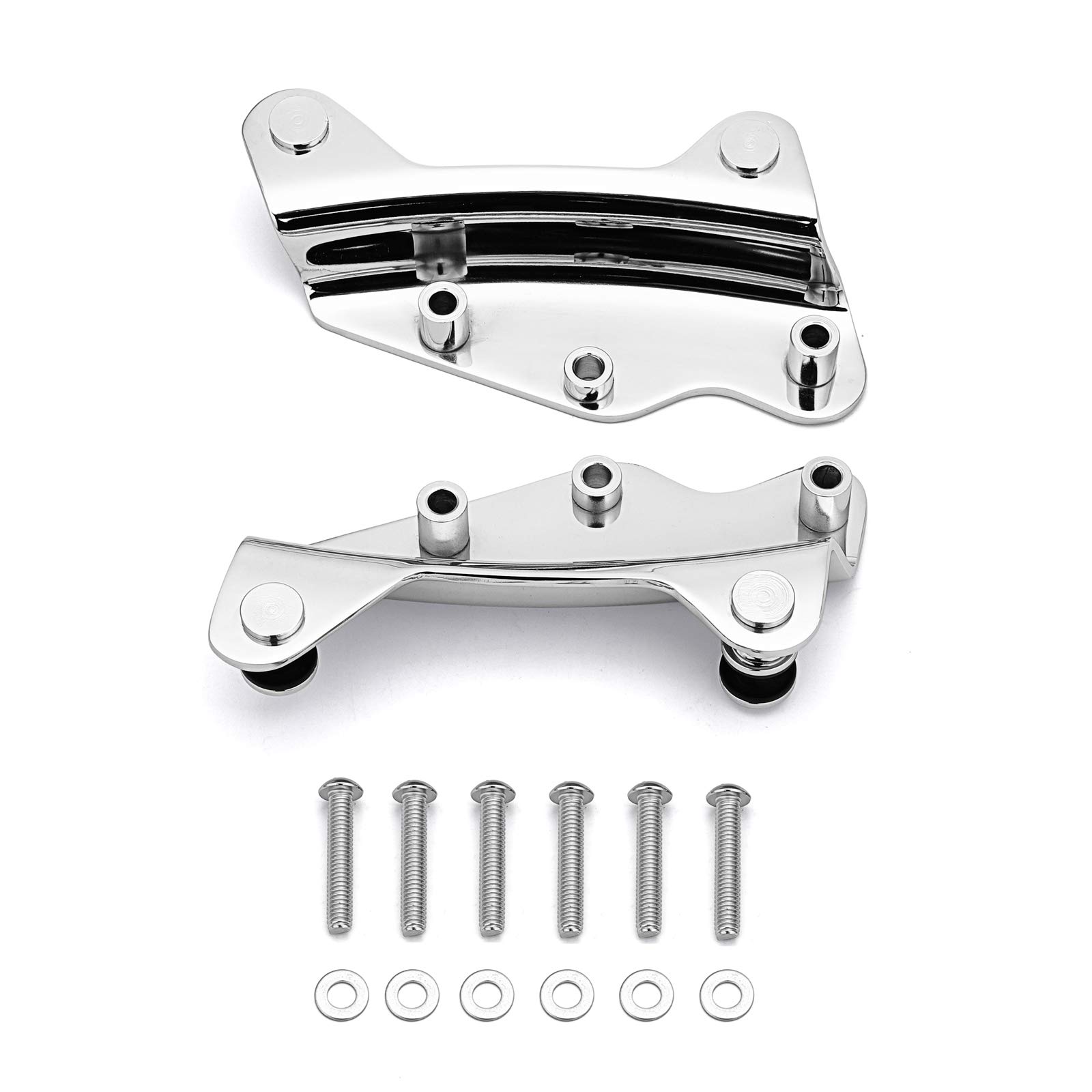 Wsays 4 Point Docking Hardware Kit for Sissy Bar Luggage Rack - Chrome Mounting Bracket Compatible with Harley Touring Electra Street Road Glide Road King 2009-2013 - Perfect for Motorcycle Travel & Storage Accessories