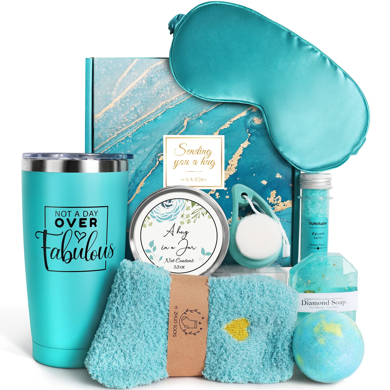9pcs Unique Spa Gift Baskets for Women - Relaxing Birthday, Valentine's Day, Friendship Gifts for Her, Mom, Sister, Wife, Coworker, Teacher, Best Friend - Perfect for Home Spa Nights, Self-Care Moments, and Thoughtful Surprises
