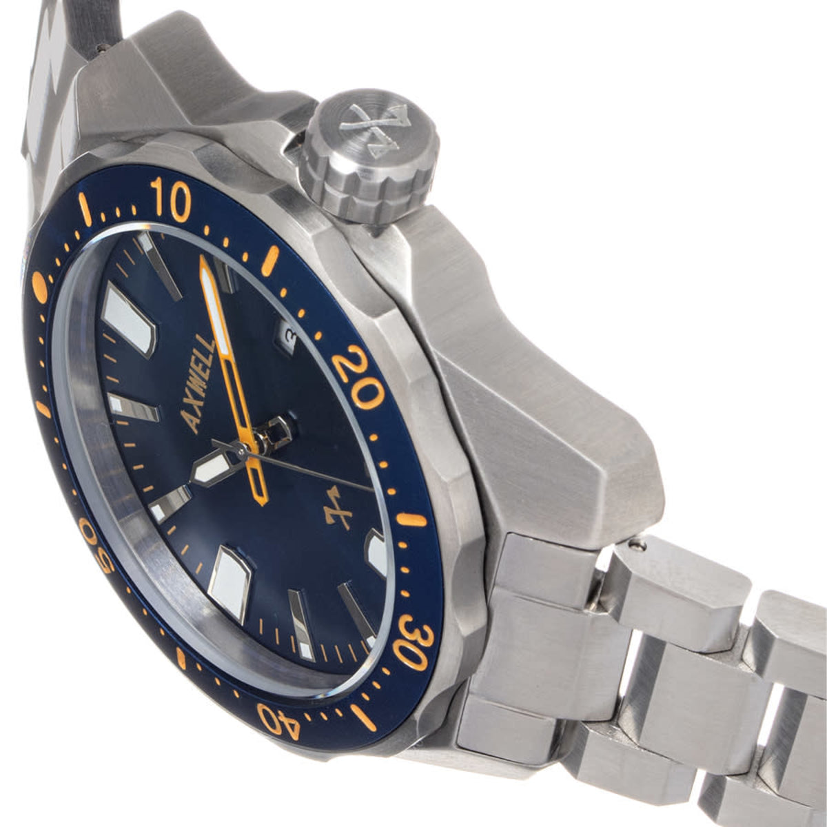 Axwell Men's Timber Quartz Blue Bracelet with Date Display - Stylish Waterproof Watch for Outdoor, Casual & Formal Wear