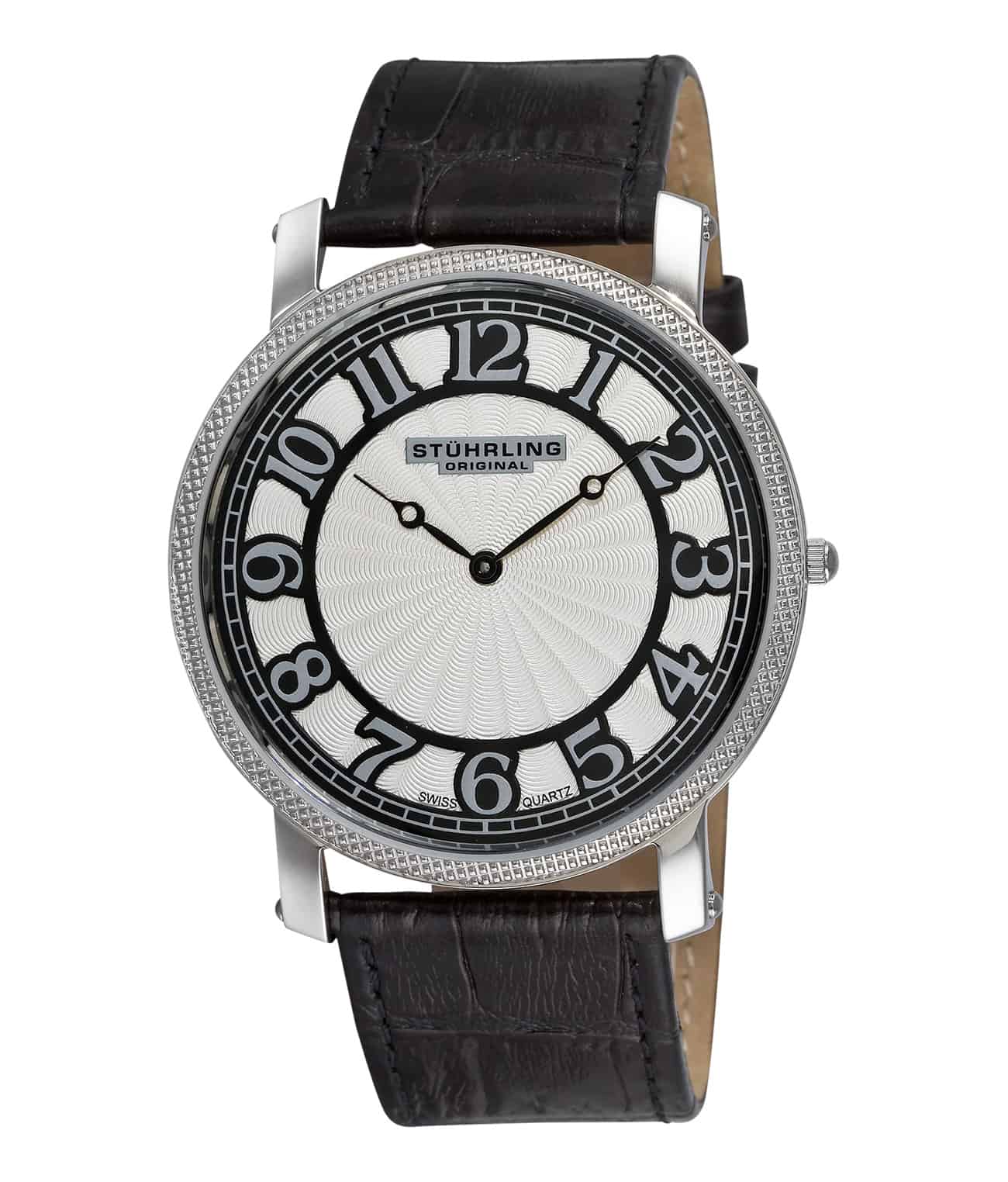 Silver Dial / Silver Case / Black Leather Strap Tang Buckle