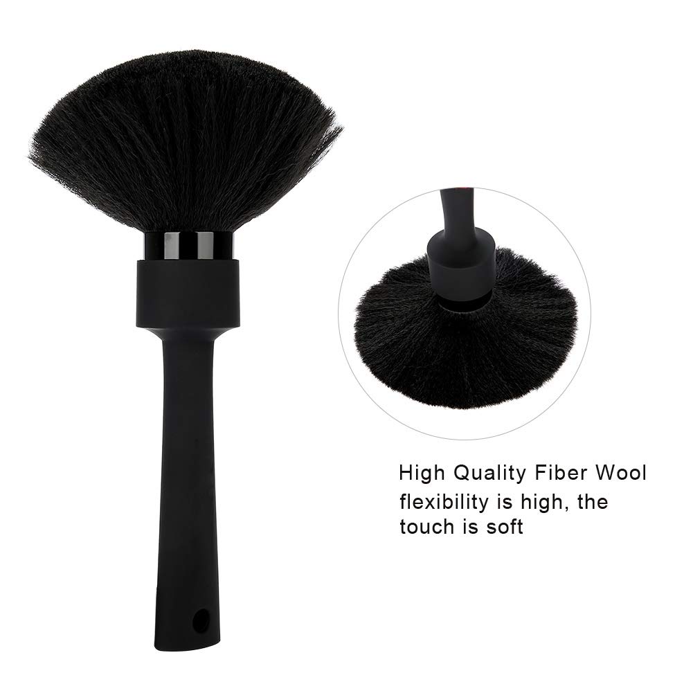 EXCLUZO Soft Small Black Hairdressing Brush - Anti-Slip Hair Styling & Cleaning Brush for Professional Barbers & Salon Use - Perfect for Detangling, Styling & Scalp Massage at Home or Salon
