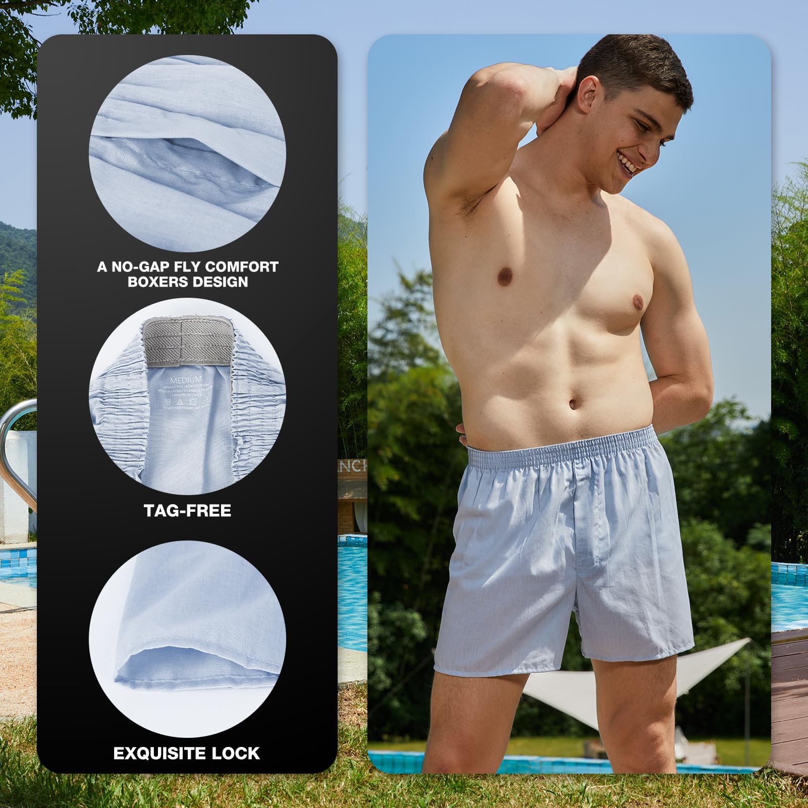 **5Mayi Men's Cotton Boxer Briefs - Soft Breathable Underwear for Men (Pack of 3, 5, or 10) - Sizes S-XXL - Perfect for Everyday Wear, Workout & Travel**