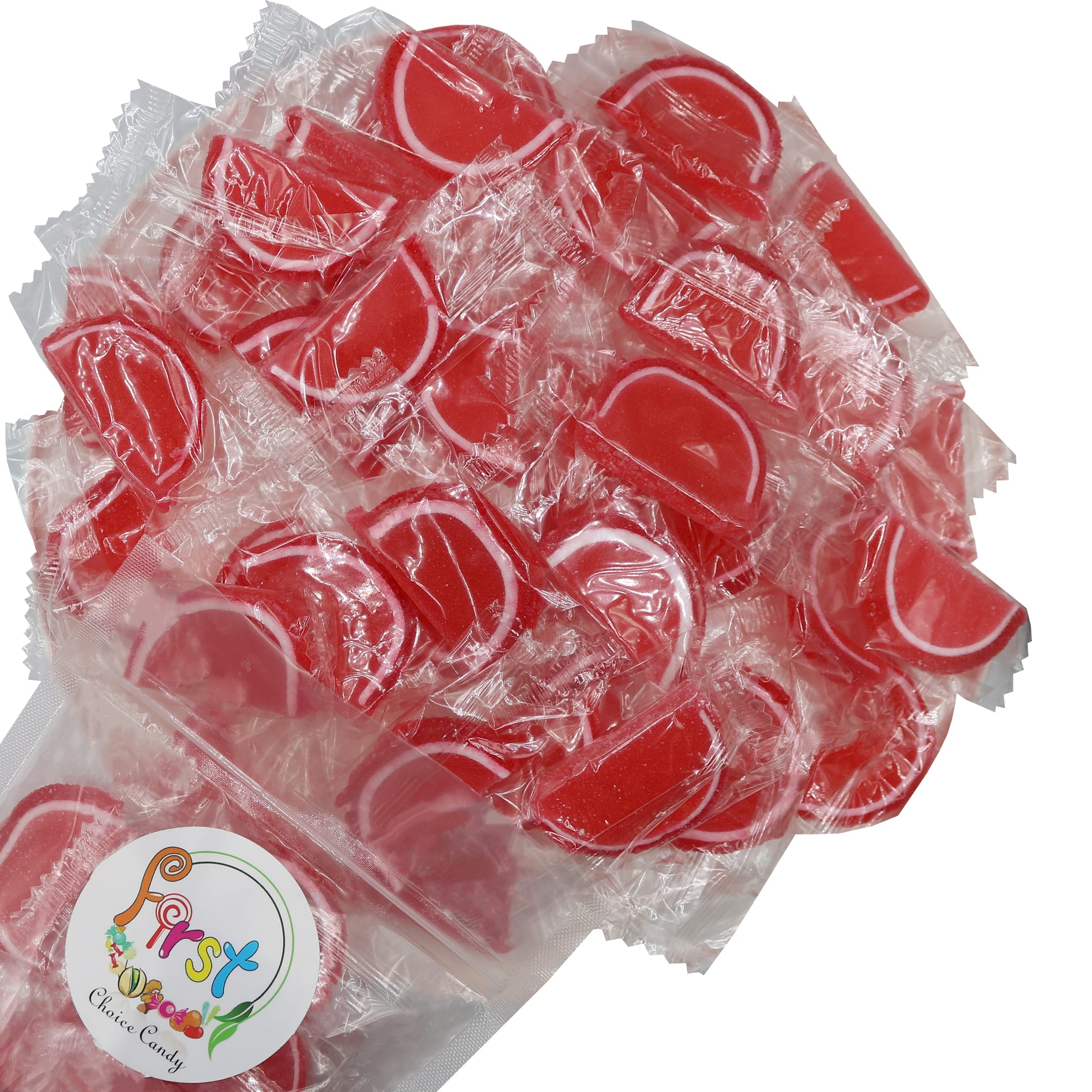 Delicious Jelly Fruit Slices Gummy Candy - Individually Wrapped Red Cherry Flavor, 2 Pound Bulk Bag - Perfect for Parties, Snacking & Gift Giving