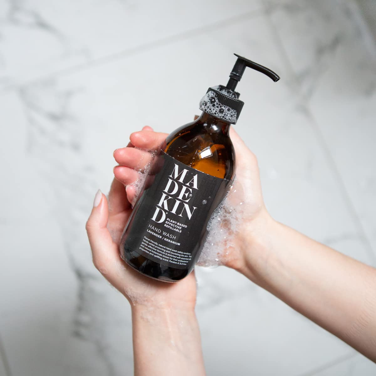 Made Kind Hand Wash - Lavender & Geranium Scent, 300ml Natural Liquid Soap for Gentle Skin Cleansing | Perfect for Home, Office & Travel Use