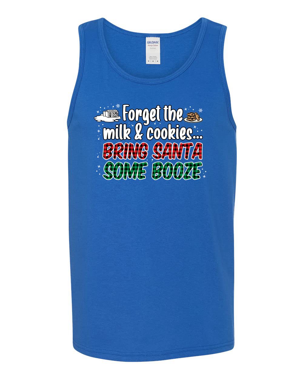Wild Bobby Santa Booze Christmas Graphic Tank Top for Men - Funny Holiday Party Outfit & Ugly Sweater Alternative