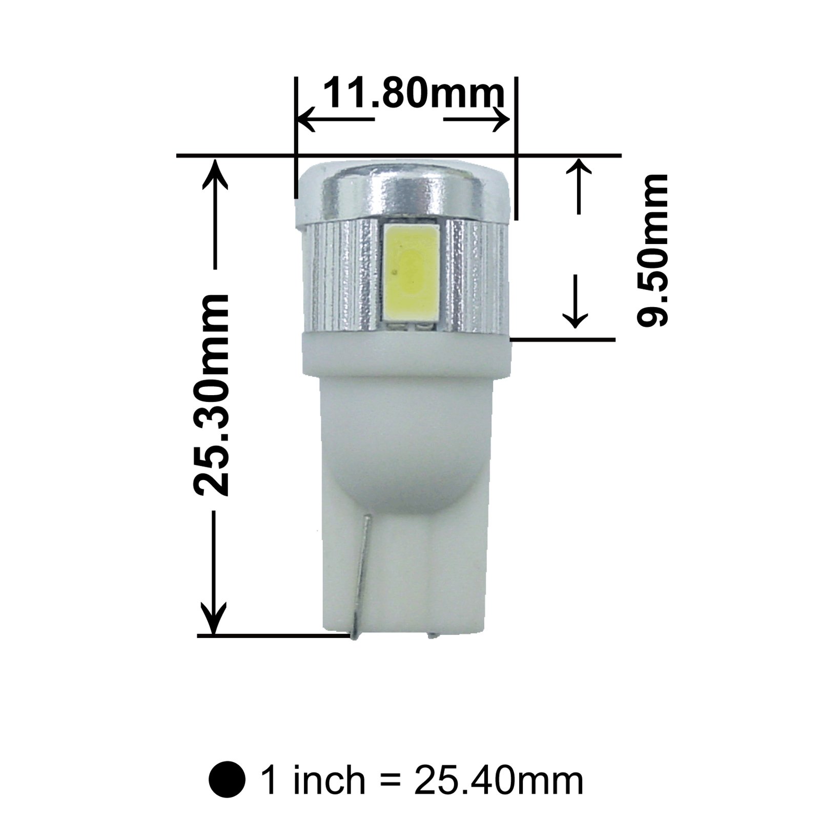 PA LED 2 X 6-5630 White LED Turn Signal Light Bulbs for Scooter Motorcycle Car ATV RV - T10 194 168 2825 Compatible - Perfect for Night Riding & Vehicle Safety Upgrades