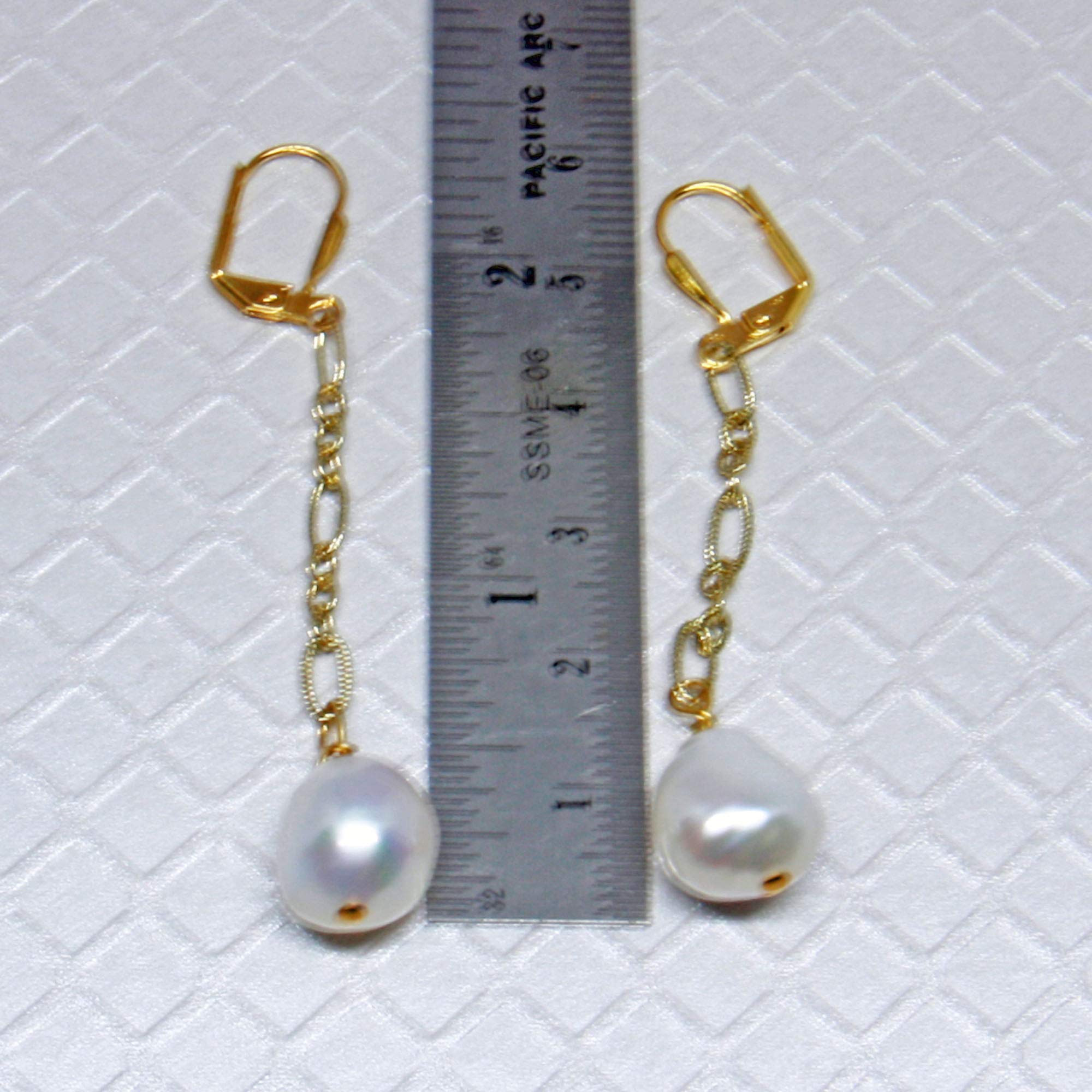 Handmade Freshwater Baroque Pearl Earrings with Gold Chain - Real Pearl Dangle Earrings for Women - Perfect for Weddings, Parties & Everyday Elegance