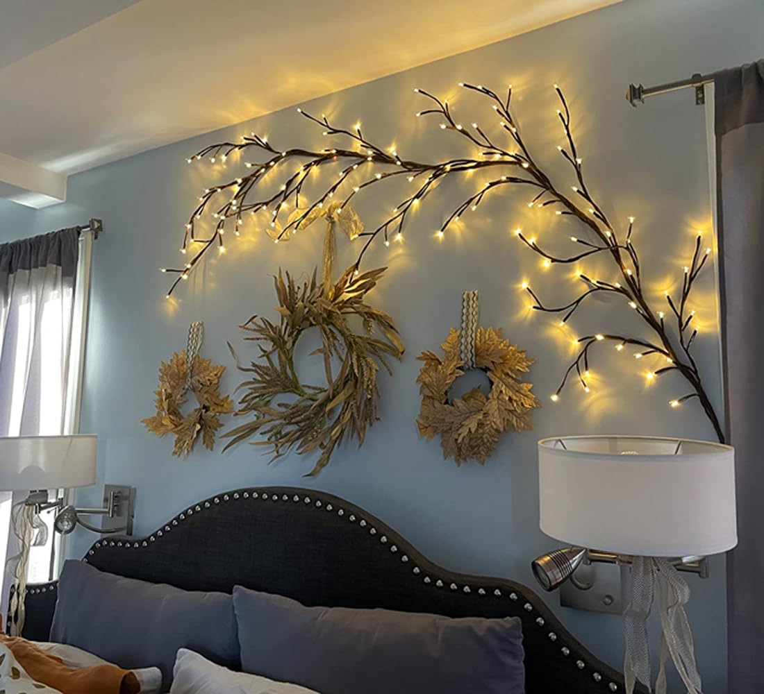 Enchanted Willow Vine Lights with Remote - 144 LED Fairy Lights for Christmas, Room, Bedroom & Living Room Decor - 8 Lighting Modes Artificial Plant Branches for DIY Home Decoration | Perfect for Weddings, Parties & Holiday Decorations