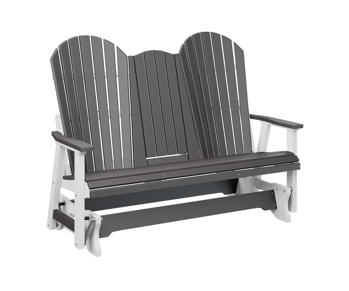 Berlin Gardens Comfo Back 3-Seat Glider Bench with Console - Outdoor Patio Furniture for Relaxing in Garden, Deck, or Backyard