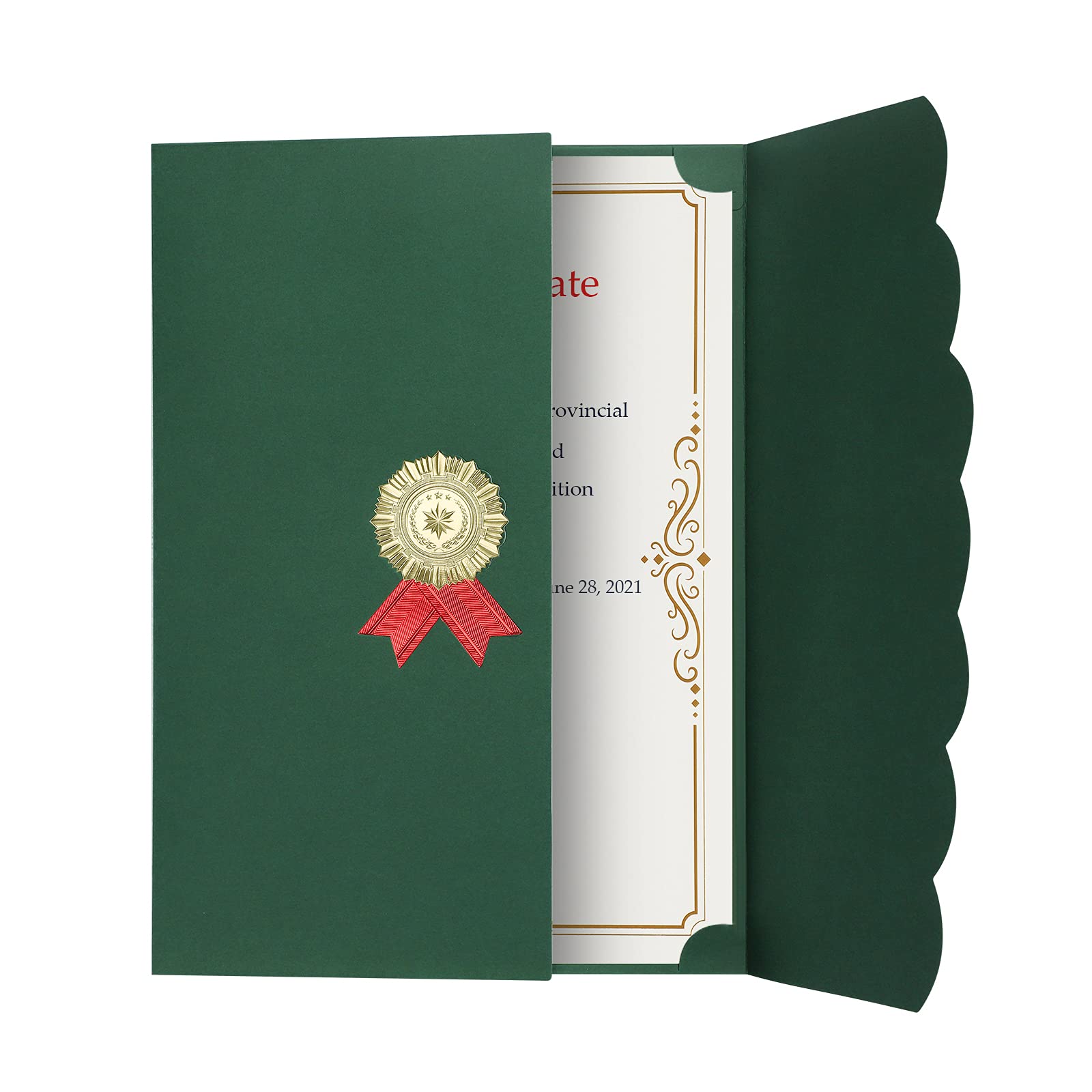 5-Pack Tri-Fold Certificate Holders - A4 Letter Diploma Covers with Gold Foil Border (12x8.6 Inch) - Perfect for Graduation, Awards & Professional Documents - Elegant Presentation for Diplomas, Certificates & Important Papers