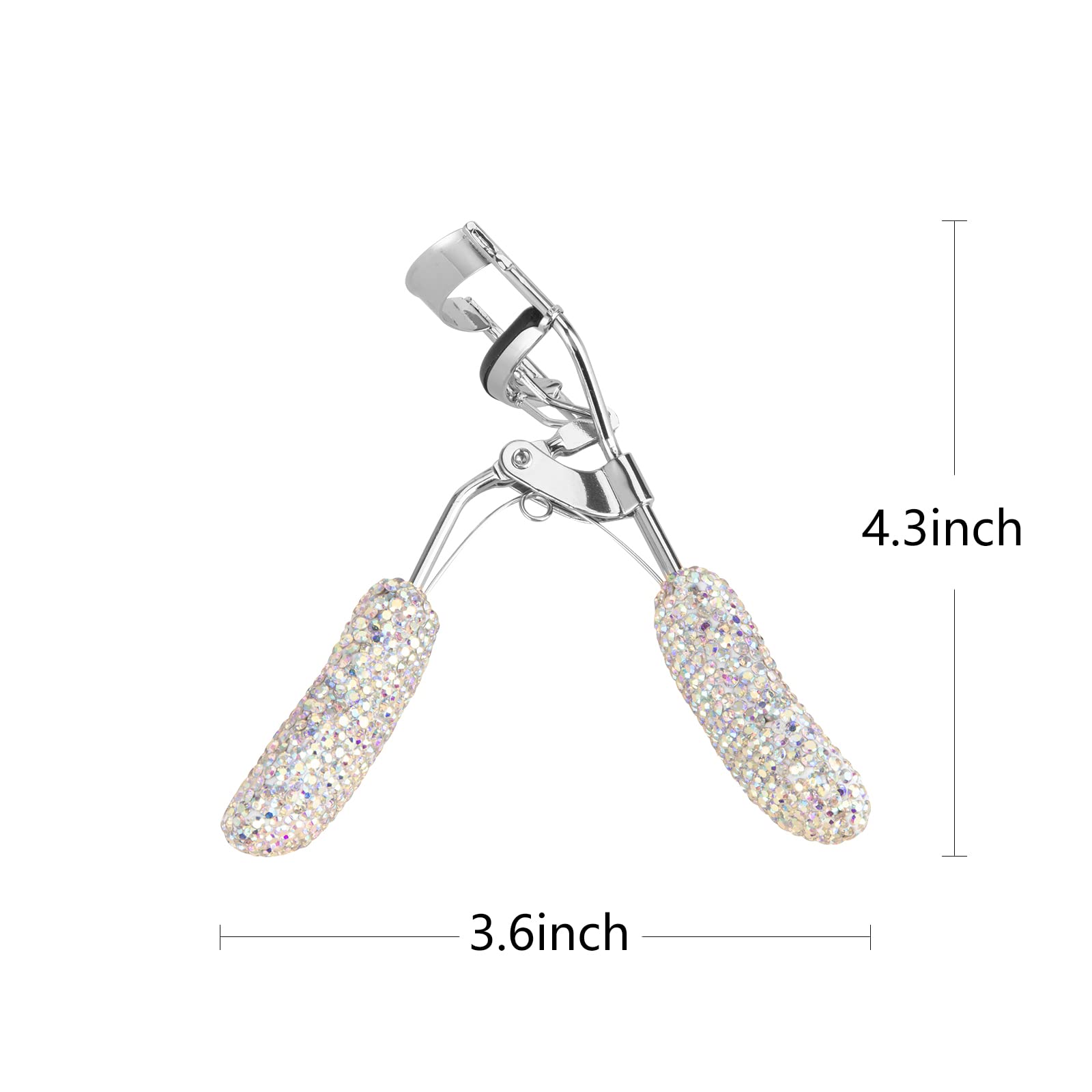 Bling Rhinestone Eyelash Curler - Stainless Steel Lash Curler for Natural & Long-Lasting Curves | Fits All Eye Shapes | AB Color | Perfect for Daily Makeup & Special Occasions
