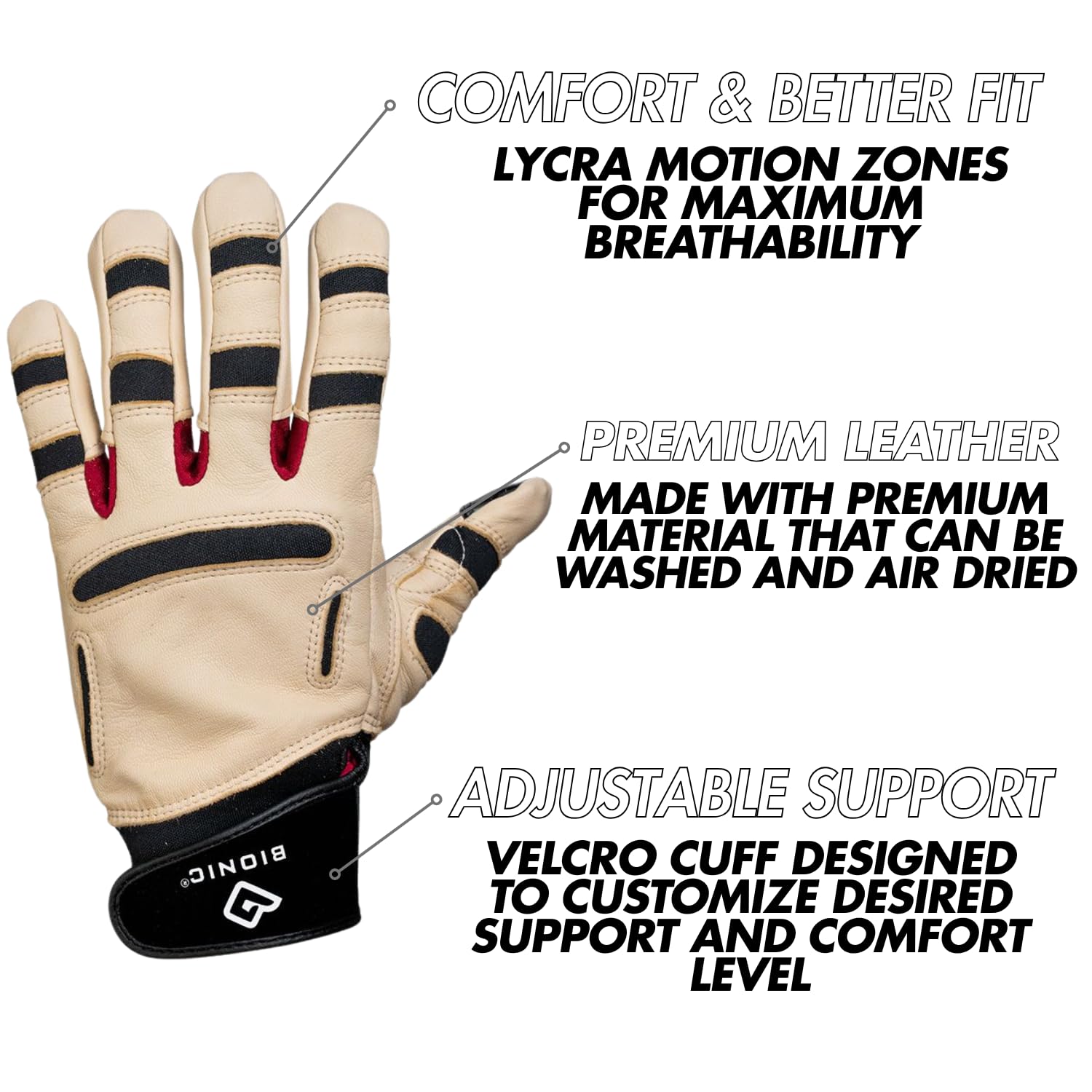 Bionic ReliefGrip Premium Leather Gardening Gloves for Women & Men - Breathable, Durable, Thorn Proof - Ideal for Planting, Pruning, Weeding & Outdoor Work