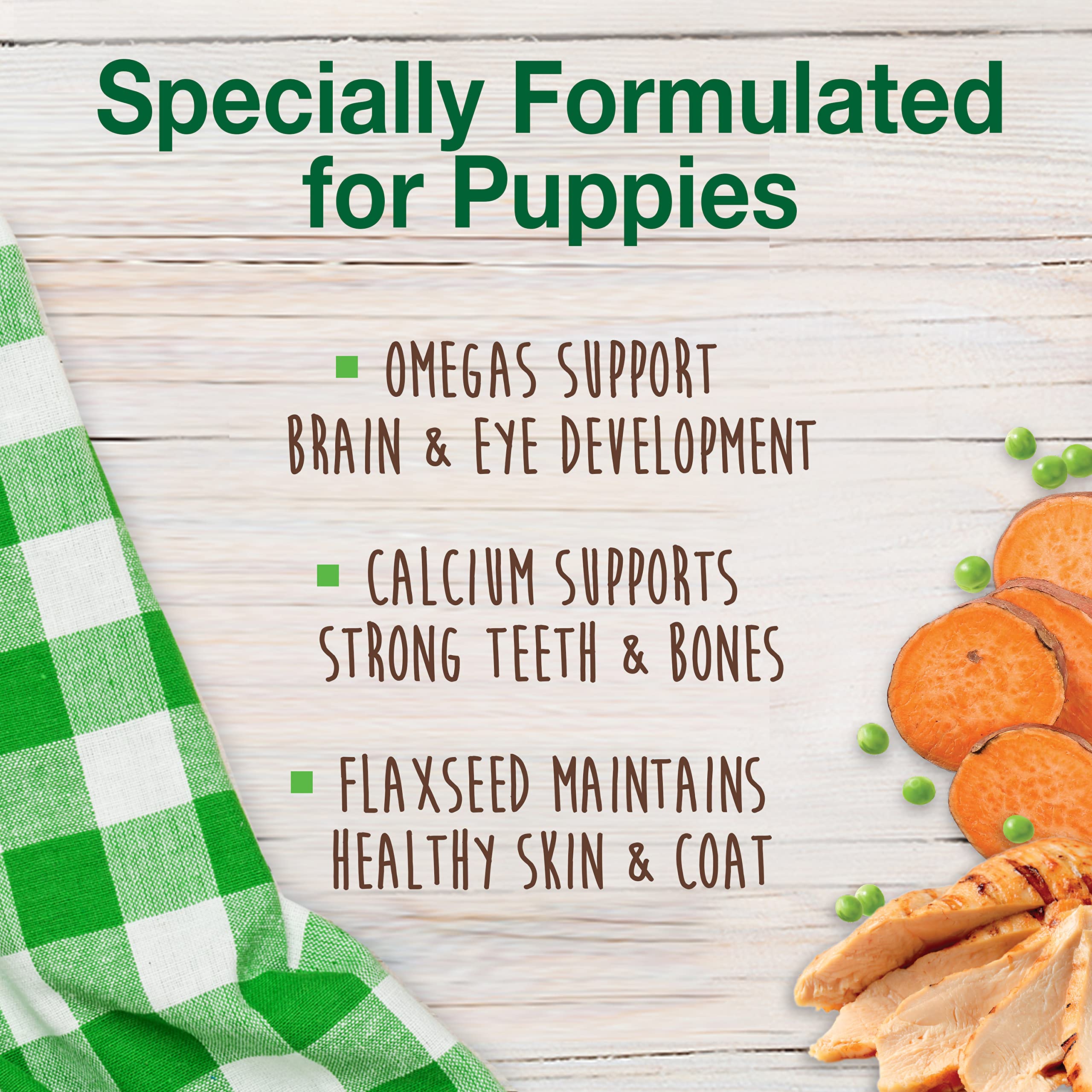 Nylabone Healthy Edibles Natural Puppy Chews - Long Lasting Dog Treats for Small & Medium Puppies, Turkey & Sweet Potato Flavor (8 Count) - Perfect for Teething, Training & Dental Health