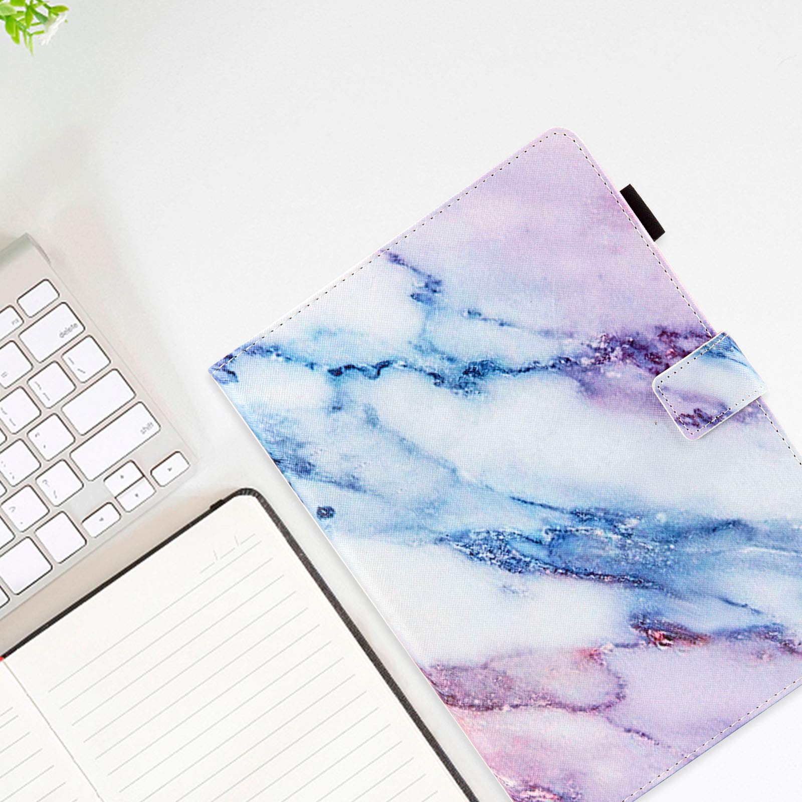 Dteck PU Leather iPad Case for iPad 9.7 inch (2018/2017), iPad Air 1/2, iPad 6th/5th Gen - Auto Sleep/Wake, Multi-Angle Stand, Wallet Folio Cover (Pink Marble) - Perfect for Work, Travel & Home Use