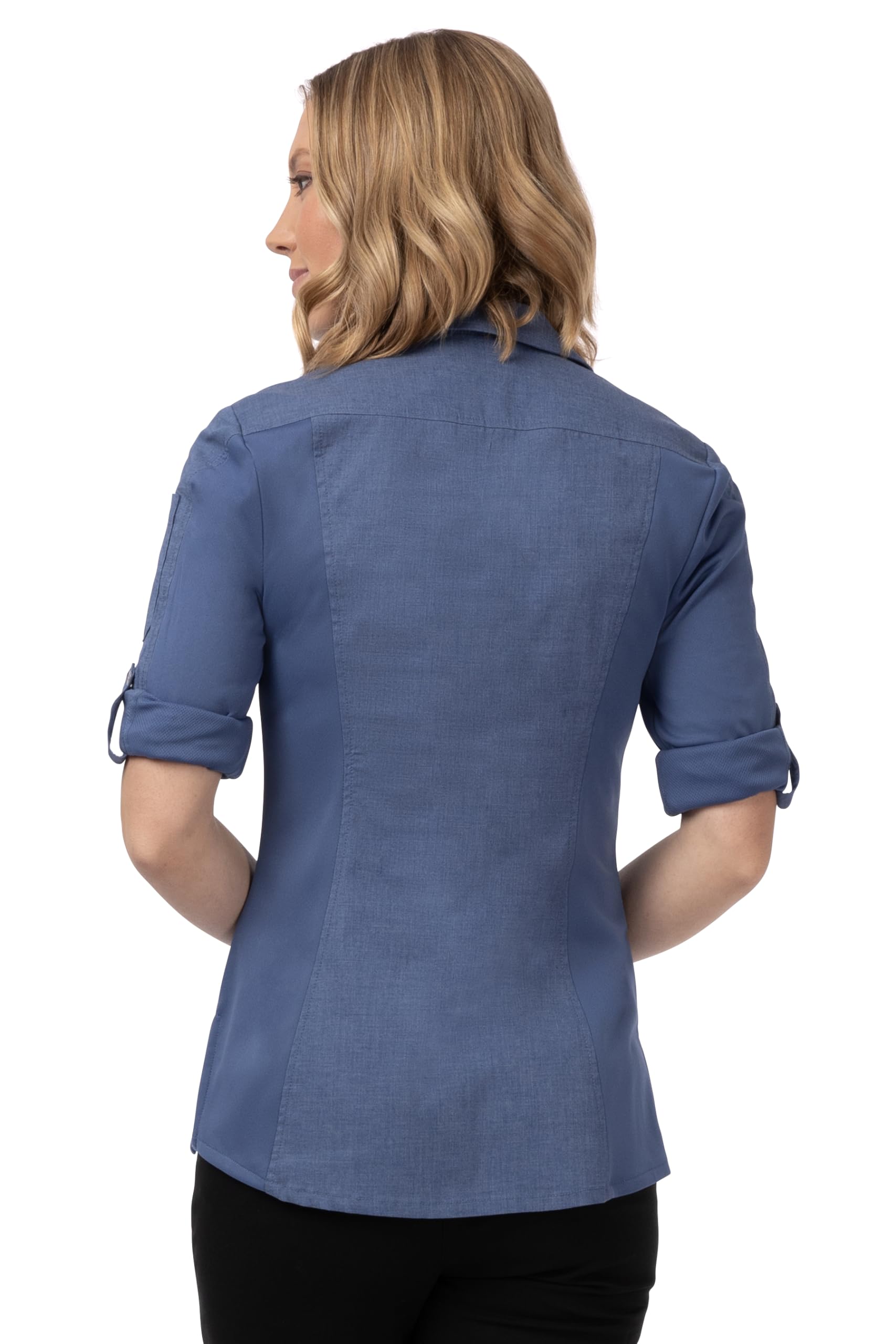 Chef Works Women's Seville Mesh Panel Chef Shirt - Comfortable & Breathable for Professional Kitchens, Cooking Classes & Food Service