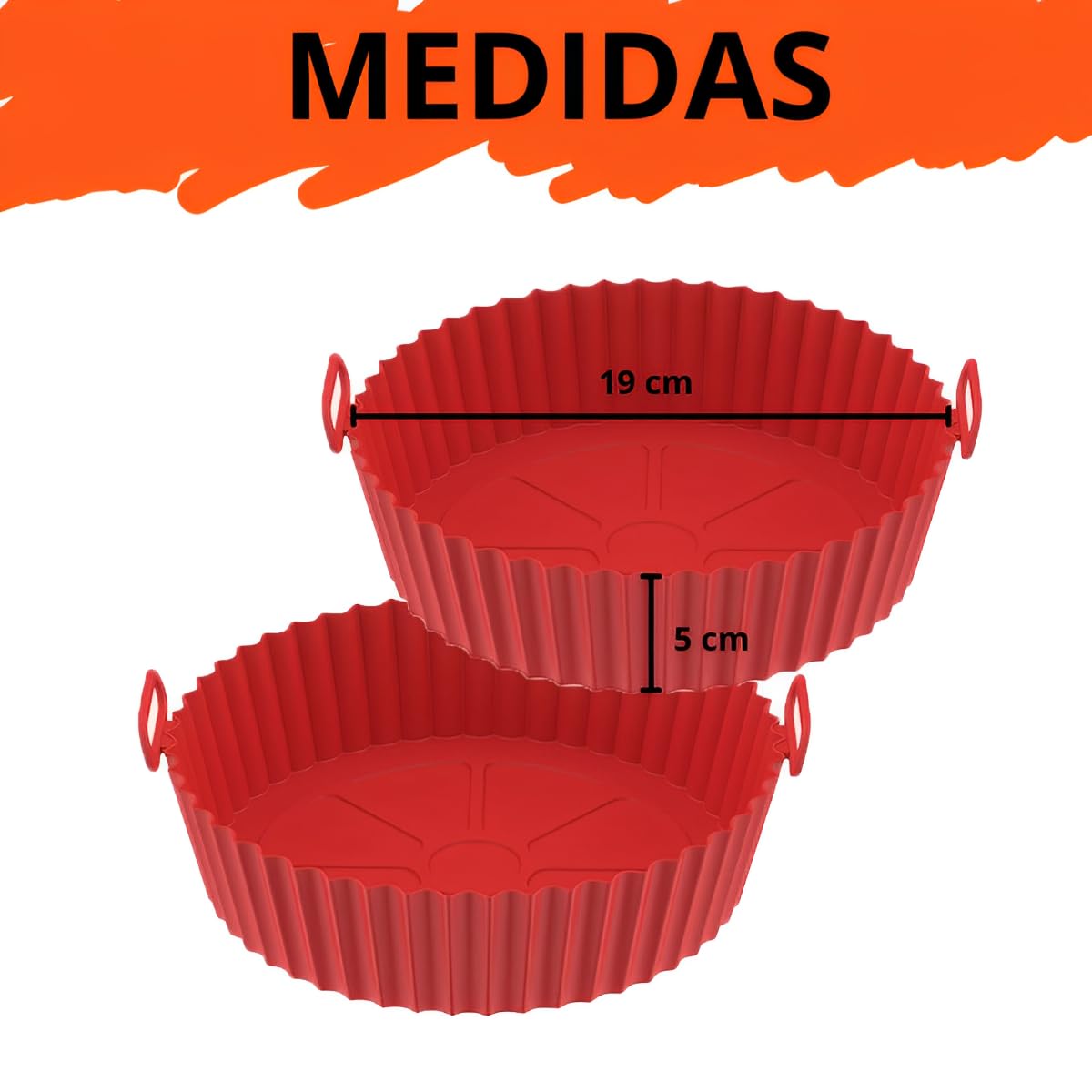 2-Piece Non-Stick Silicone Air Fryer Basket Set with Handle - Reusable, Oven & Microwave Safe for Healthy Cooking | Perfect for Roasting, Baking, and Reheating Food