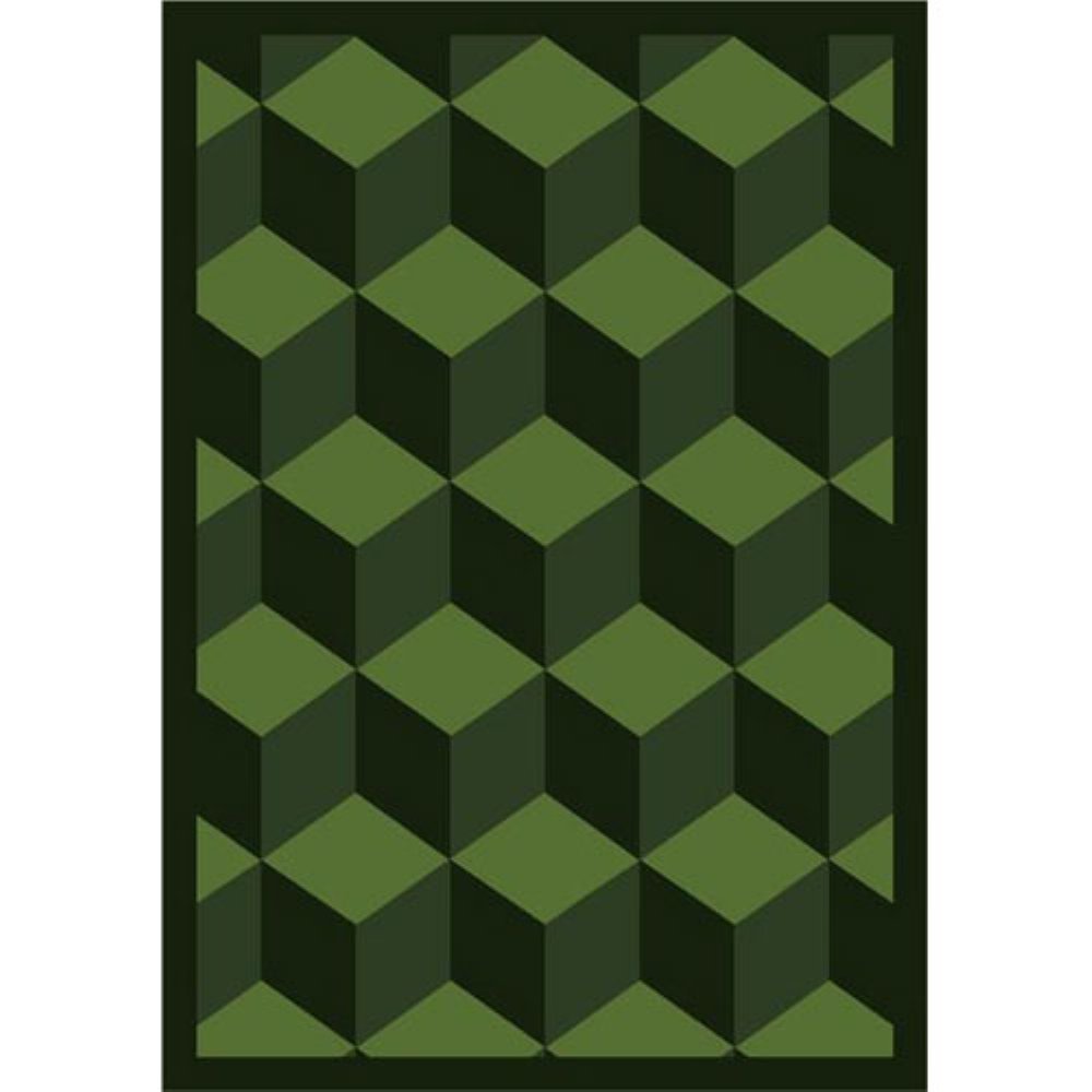 Joy Carpets Kaleidoscope Highrise Whimsical Area Rugs - Emerald Green Kids Playroom & Nursery Rug - Soft Non-Slip Floor Mat for Bedroom, Living Room, Play Area