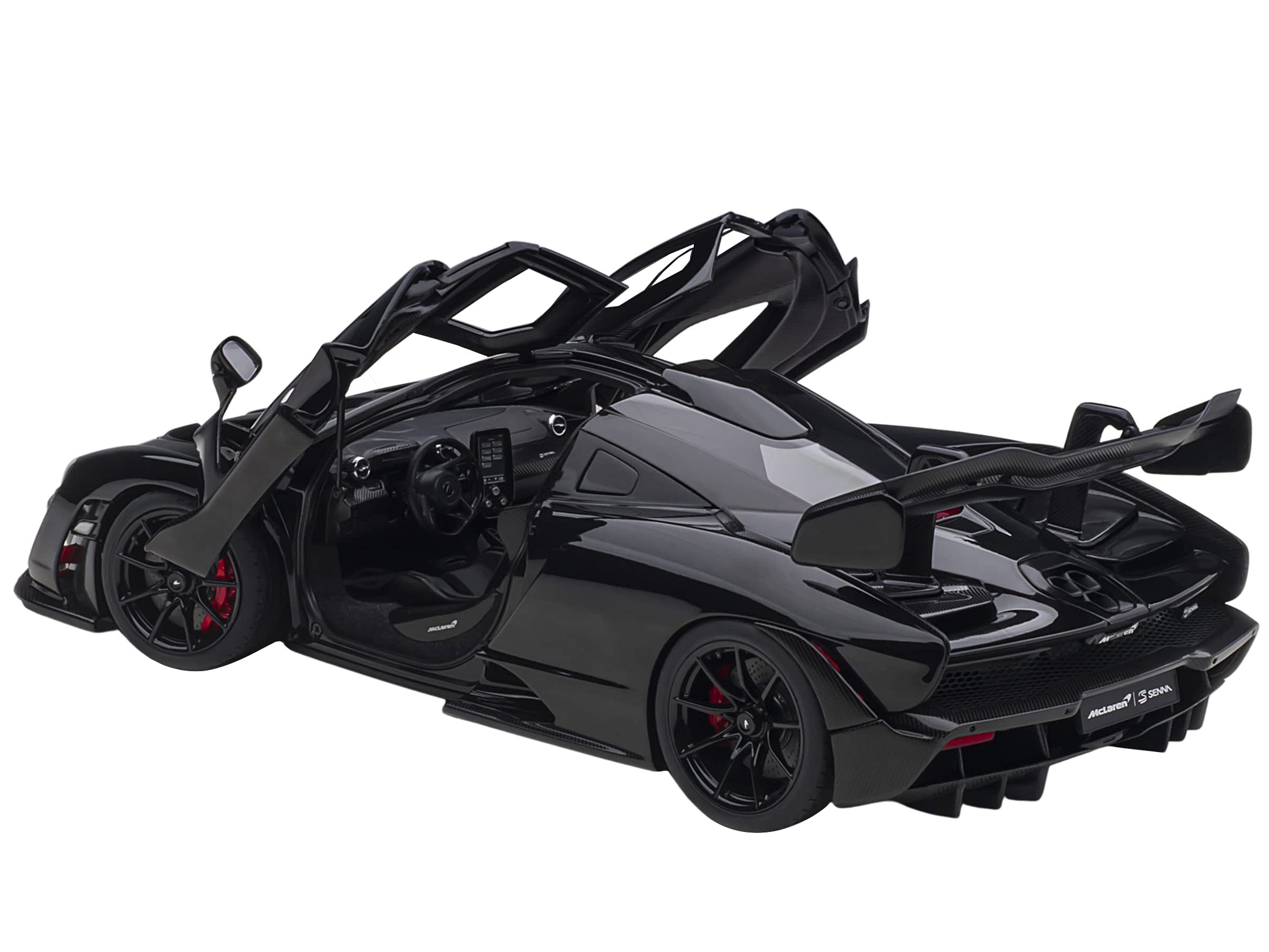 Autoart McLaren Senna Stealth Cosmos Black 1/18 Scale Diecast Model Car with Carbon Accents (76076) - Collectible Sports Car for Display & Racing Enthusiasts