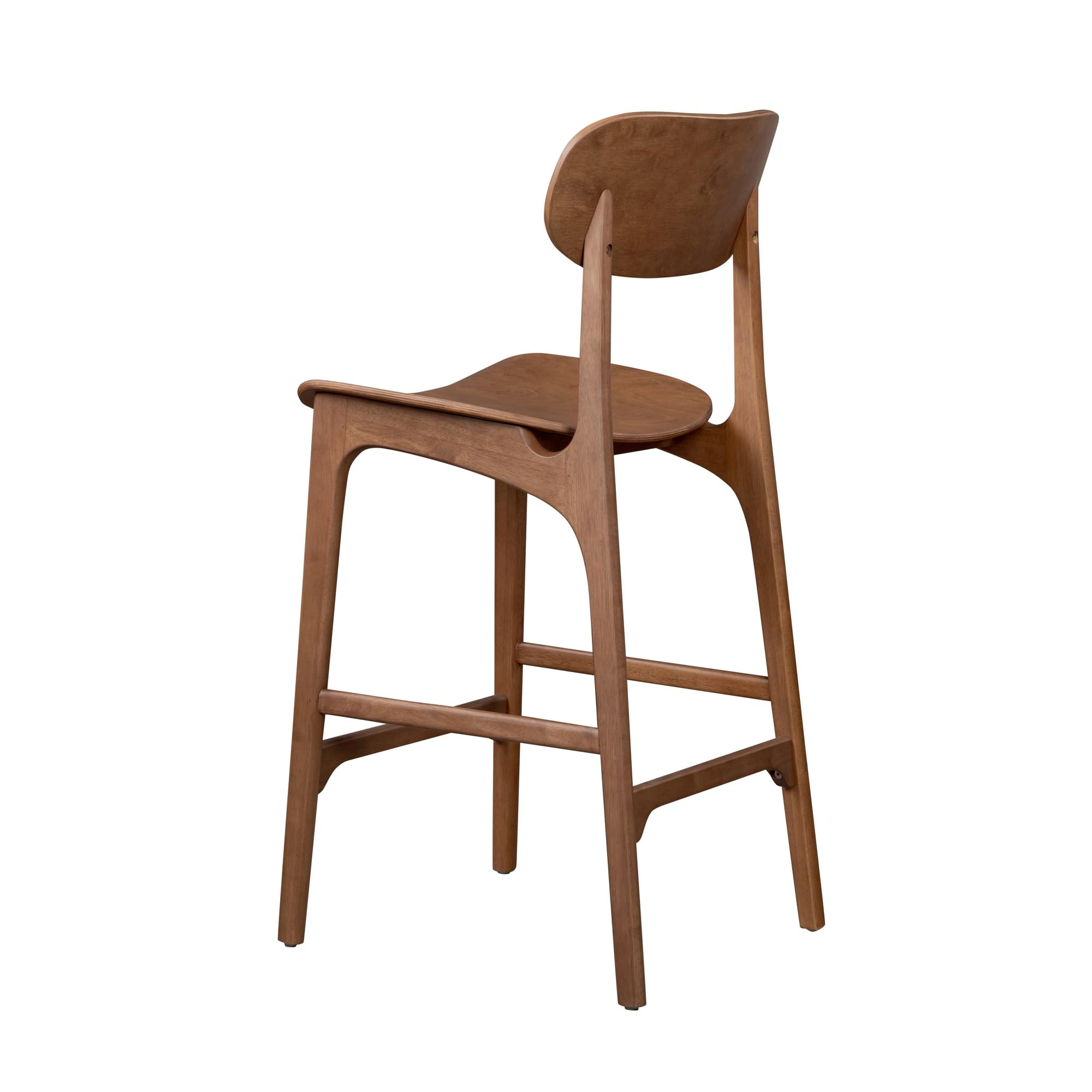 Solvang Wood Bar Stool with Brown Ale Finish - Rustic Pub Style Counter Height Stool for Kitchen Island, Home Bar & Breakfast Nook
