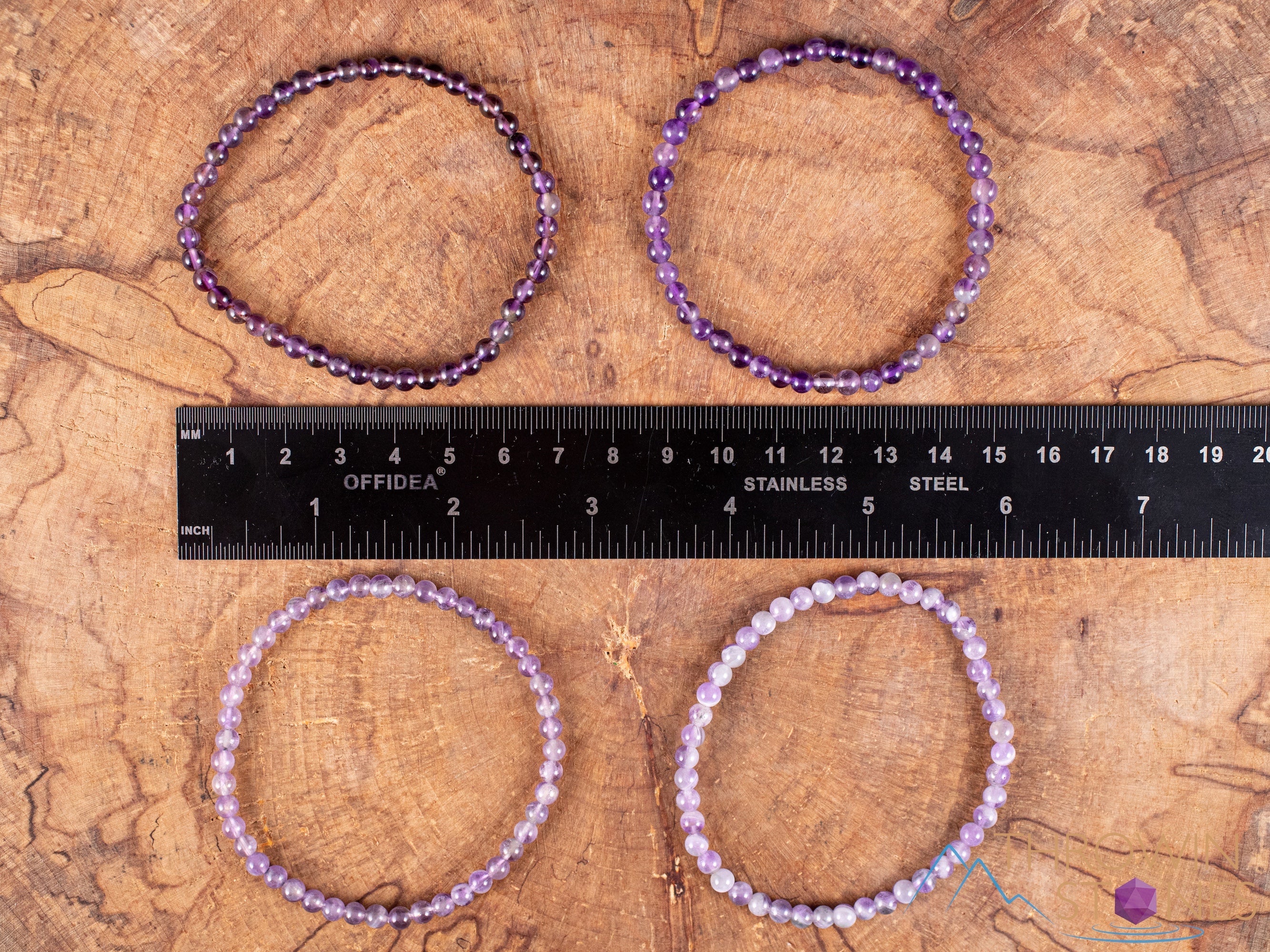 Chevron Amethyst Crystal Bracelet - Round Beaded Healing Jewelry, Handmade Birthstone Bracelet for Women (E0607) | Perfect for Meditation, Energy Healing & Spiritual Gifts