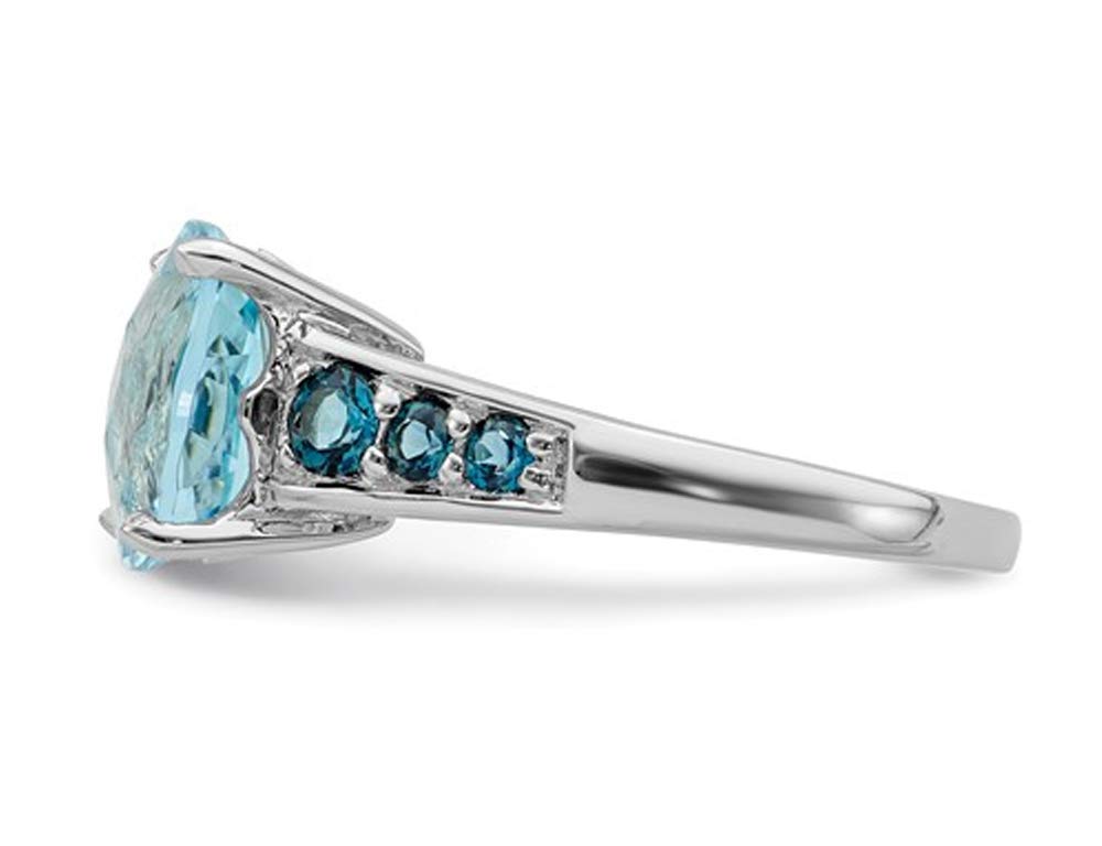 5.50 Carat (ctw) London & Sky Blue Topaz Sterling Silver Ring - Elegant Jewelry for Weddings, Anniversaries & Special Occasions
