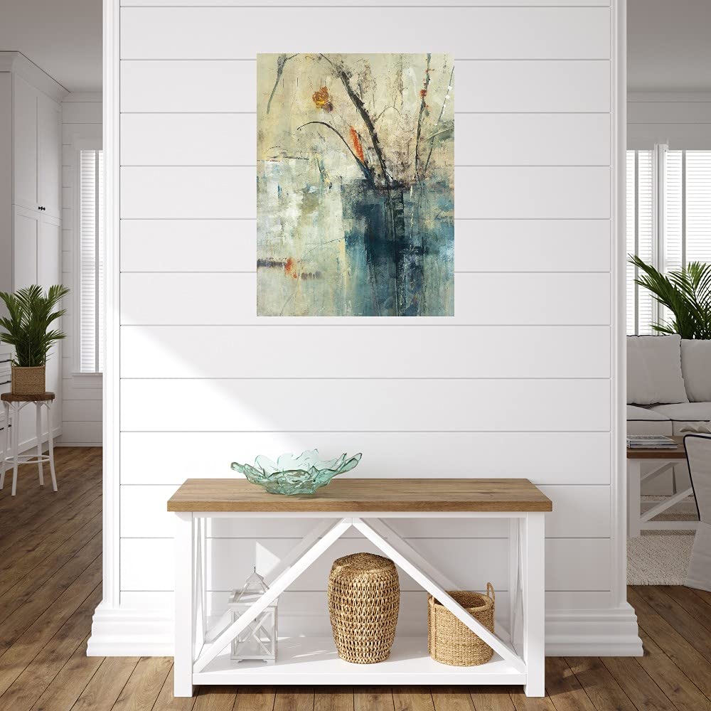 Jodi Maas Aqua Canvas Wall Art - 24x32 Inch Ready to Hang Fine Art Painting for Living Room, Bedroom, Office Decor - Modern Home & Commercial Interior Design