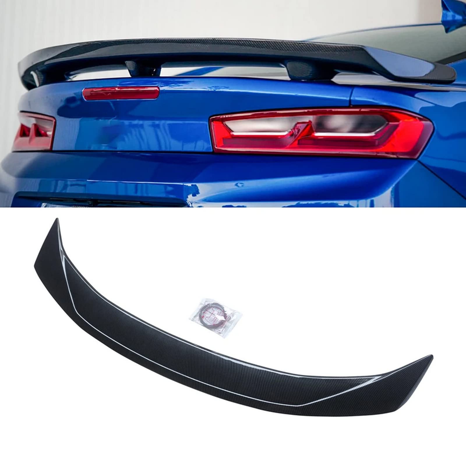 Carbon Fiber Rear Spoiler for 2016-2024 Chevy Camaro LS LT SS RS - High Wing OE Style Trunk Lid - Enhances Aerodynamics & Sporty Look for Street Racing & Car Shows