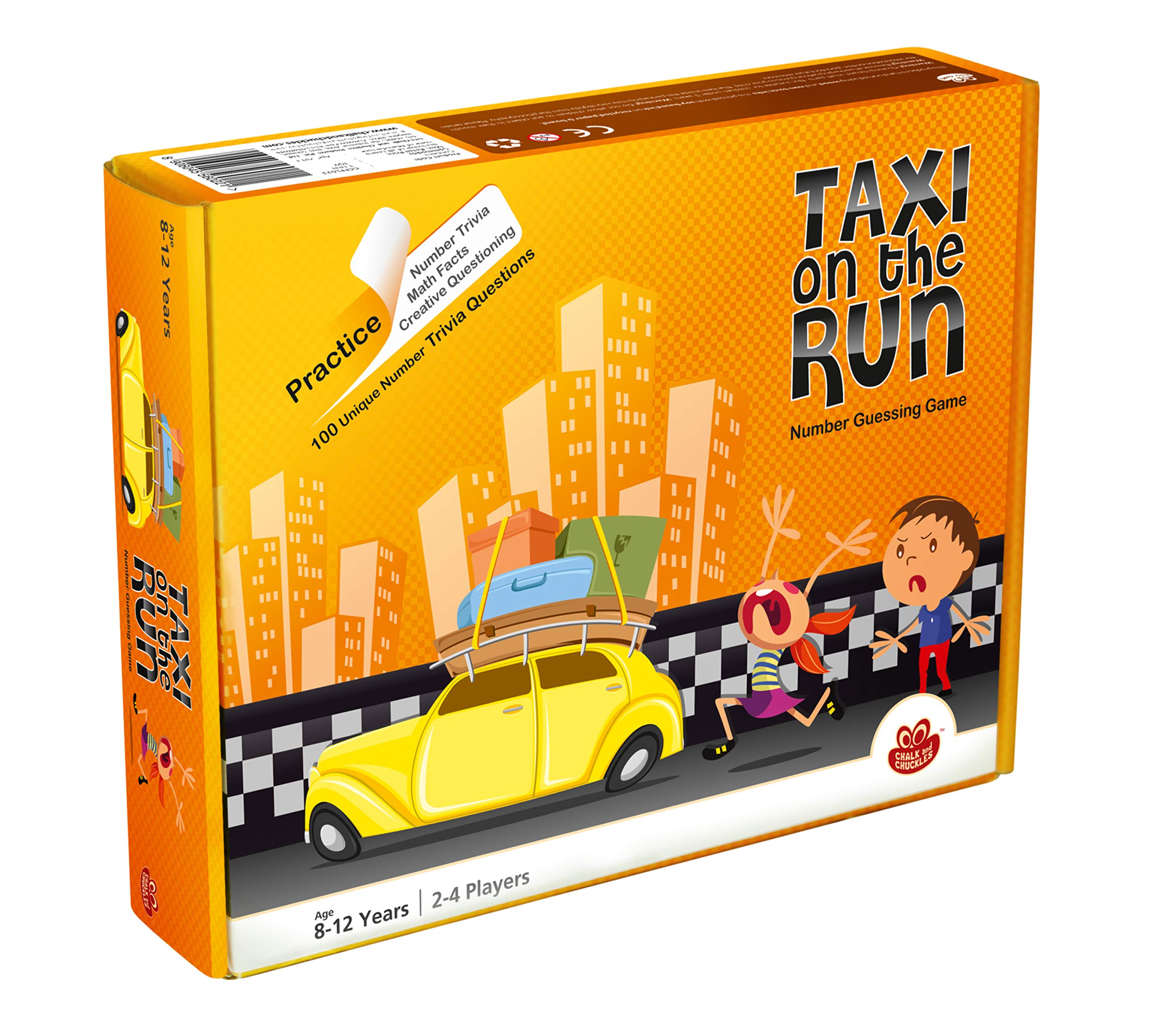 Chalk and Chuckles CC-022 Taxi on The Run - Fun Family Board Game for Kids Ages 5+ - Educational Car Racing Game for Birthday Parties & Indoor Playtime