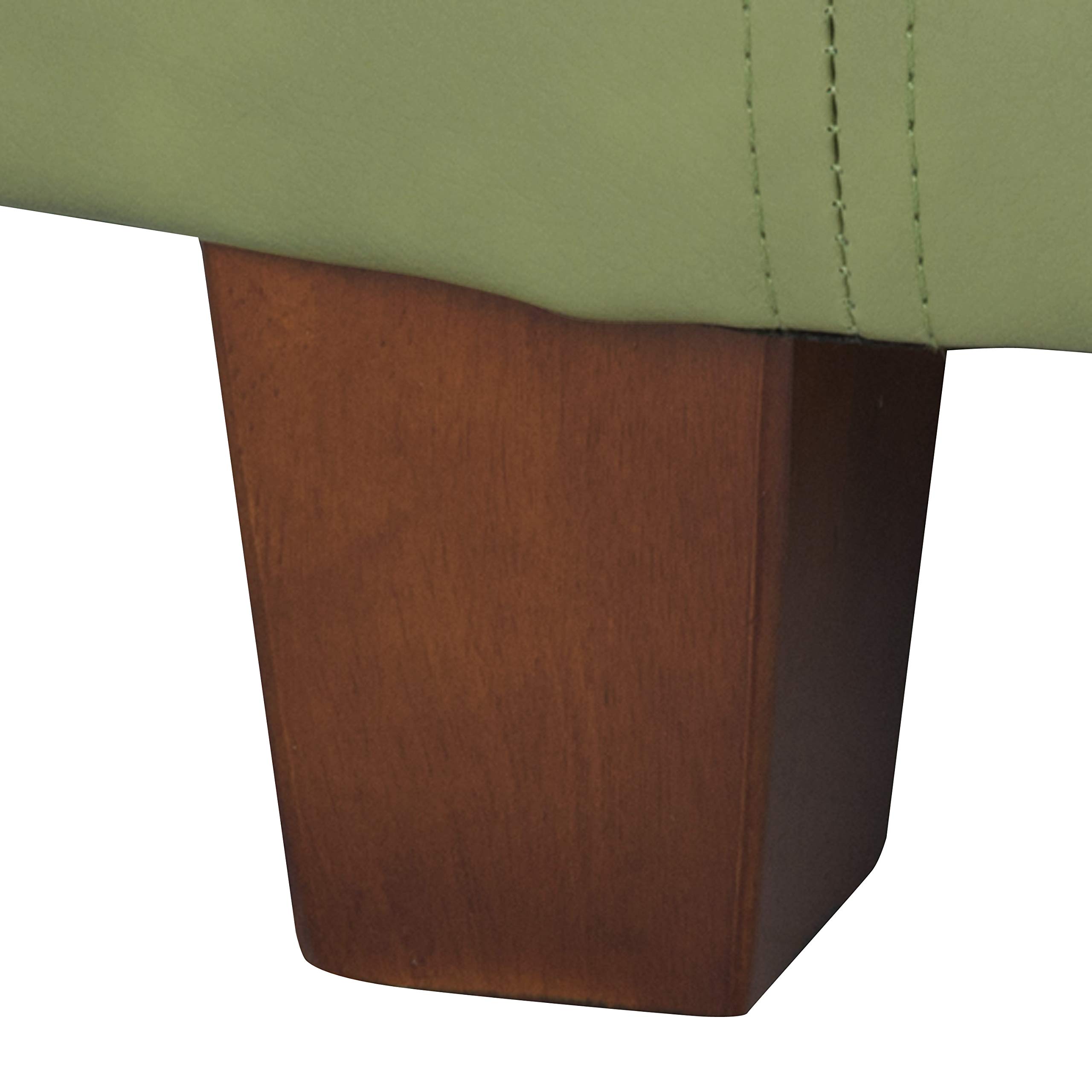 HomePop Large Round Leatherette Storage Ottoman with Lift-Top Lid in Moss Green - Perfect for Living Room, Bedroom & Home Organization