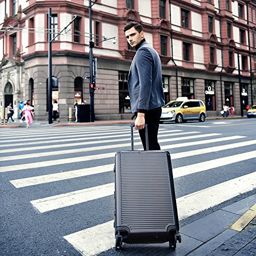 Durable Aluminum Frame PC Hardshell Suitcase with TSA Lock & 360° Spinner Wheels - 28 Inch Checked Luggage for International Travel & Business Trips