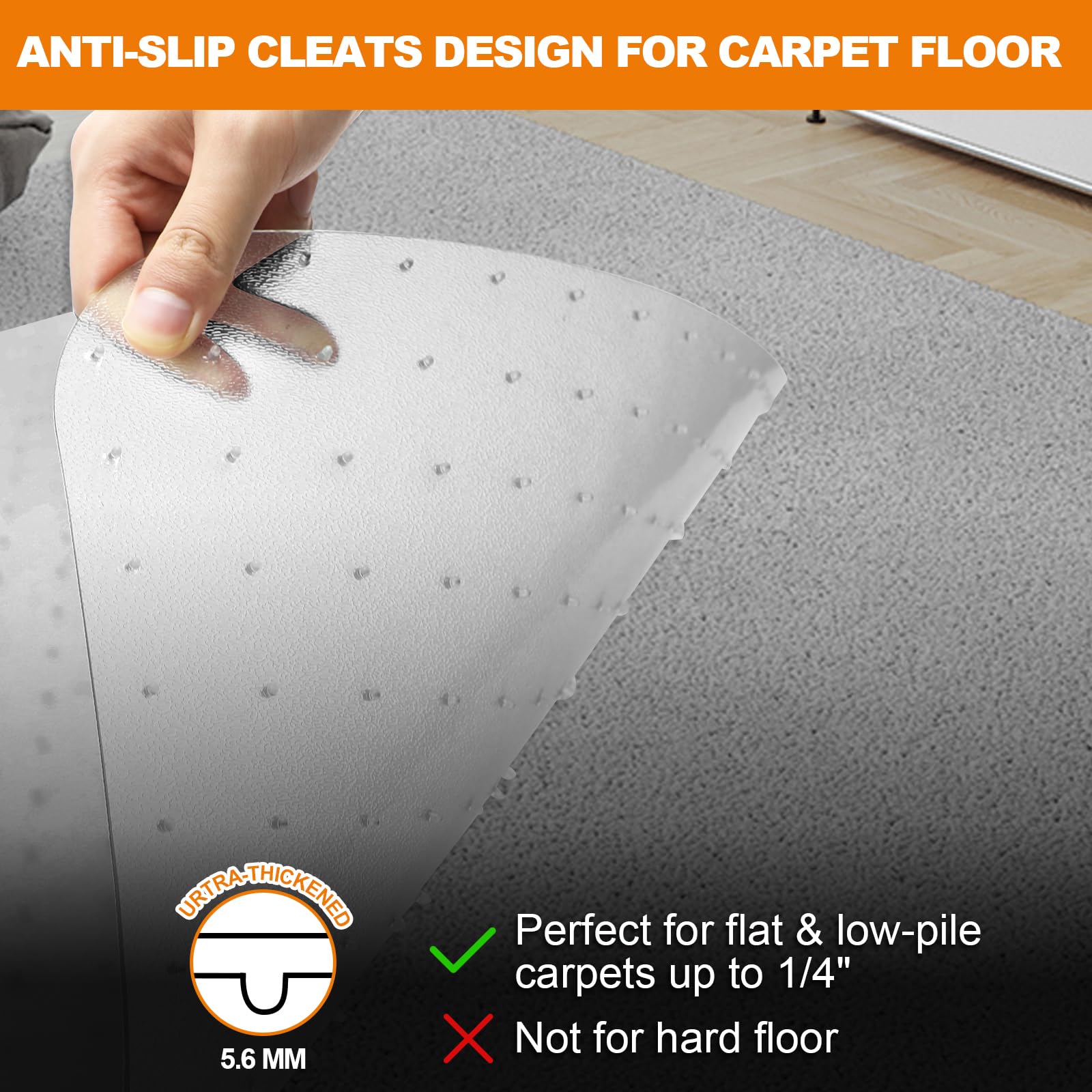 Premium Thickened Chair Mat for Carpet - 47.5