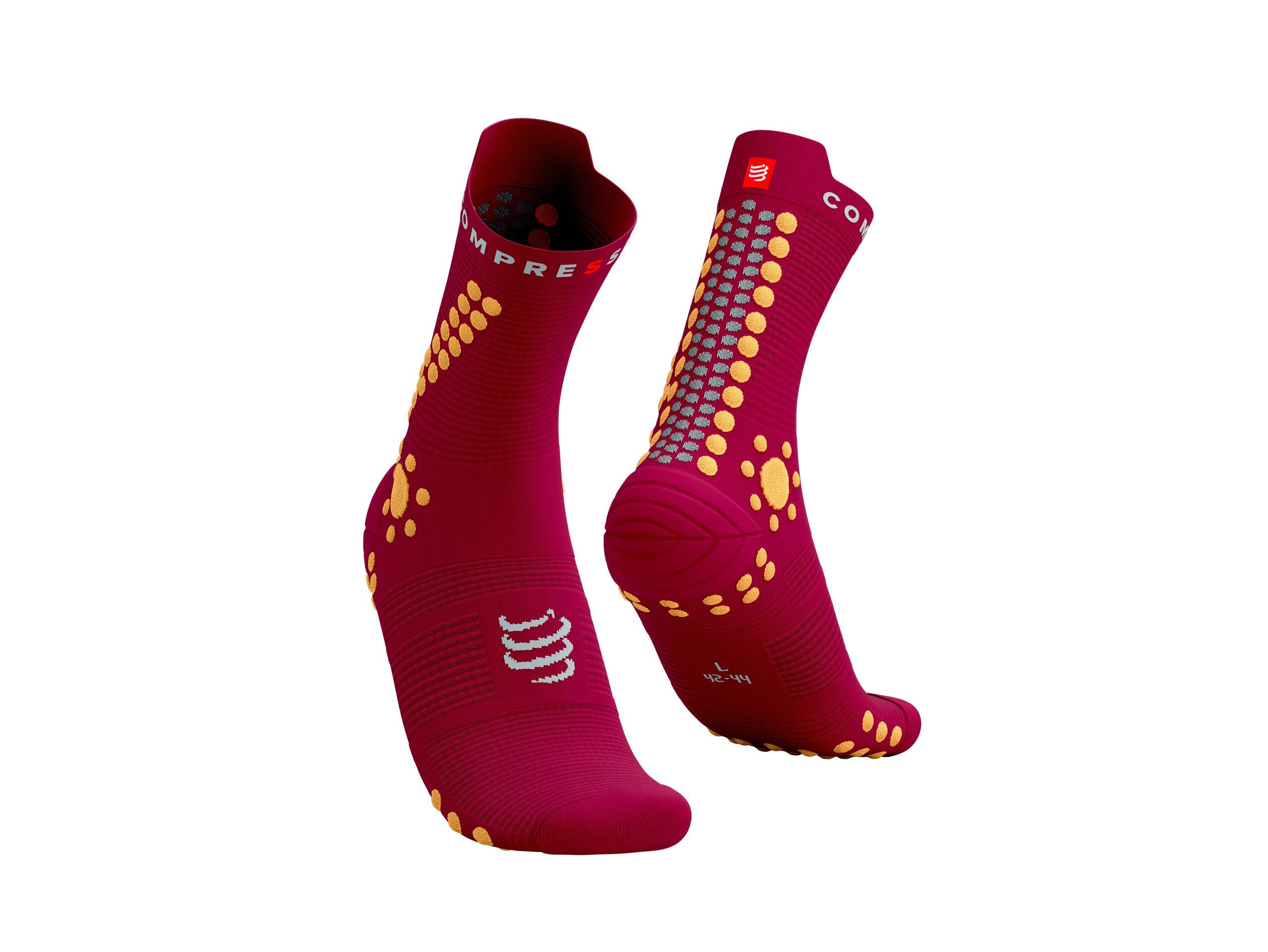 Compressport Unisex Pro Racing Socks v4.0 - Trail Running Socks for Men & Women - Persian Red/Blazing Orange - Performance Athletic Socks for Marathon, Hiking & Outdoor Sports