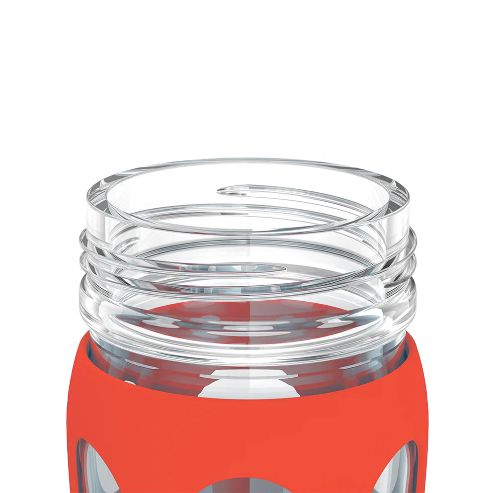 Lifactory 16oz (475ml) Glass Water Bottle - BPA-Free, Leak-Proof, Eco-Friendly Reusable Bottle for Gym, Hiking, Office & Travel