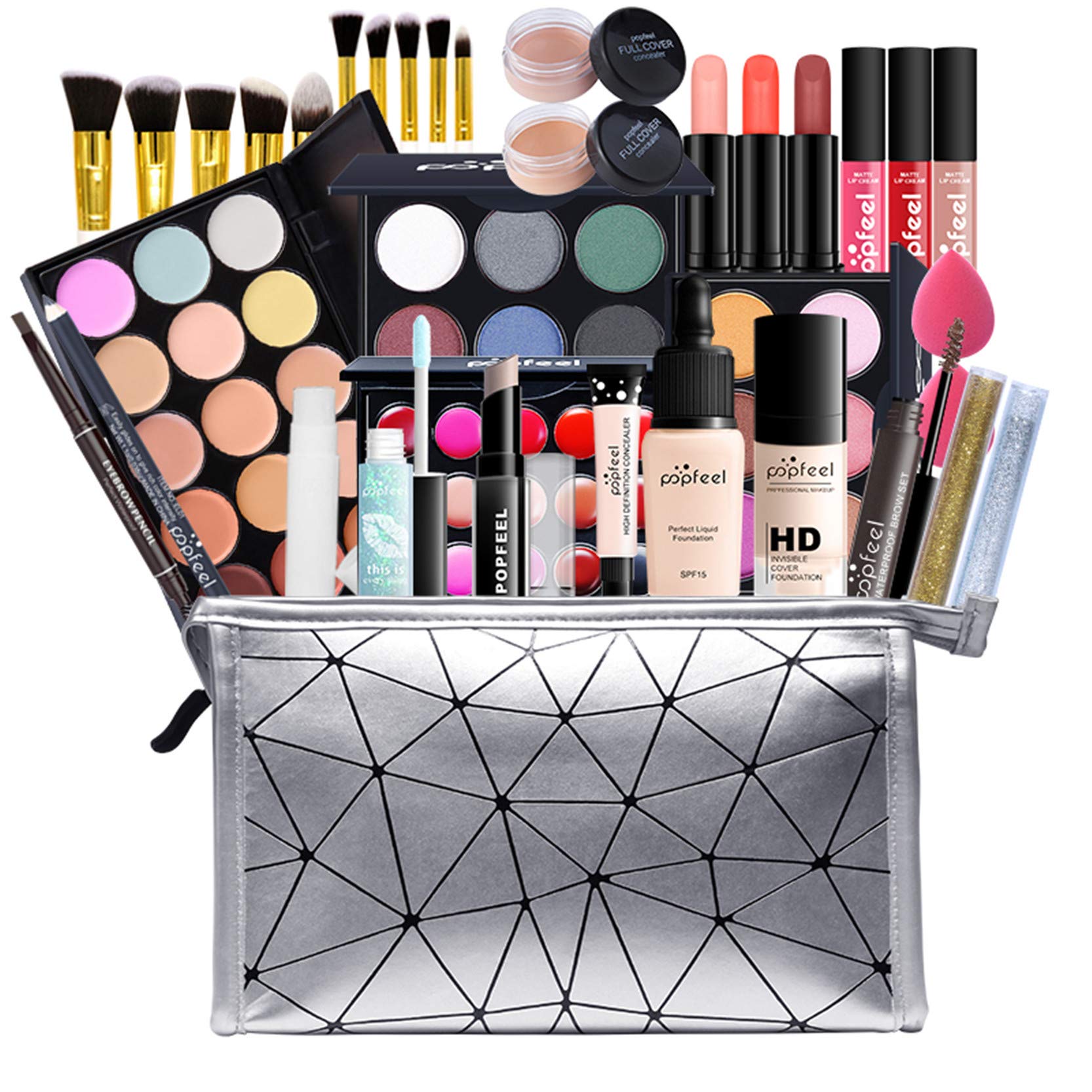 FantasyDay Complete Makeup Kit - Christmas Makeup Gift Set with Eyeshadow, Lipstick, Brushes, Contour Stick, Concealer, Mascara, Blush & Powder | Perfect for Holiday Gifts, Birthday Presents & Makeup Lovers