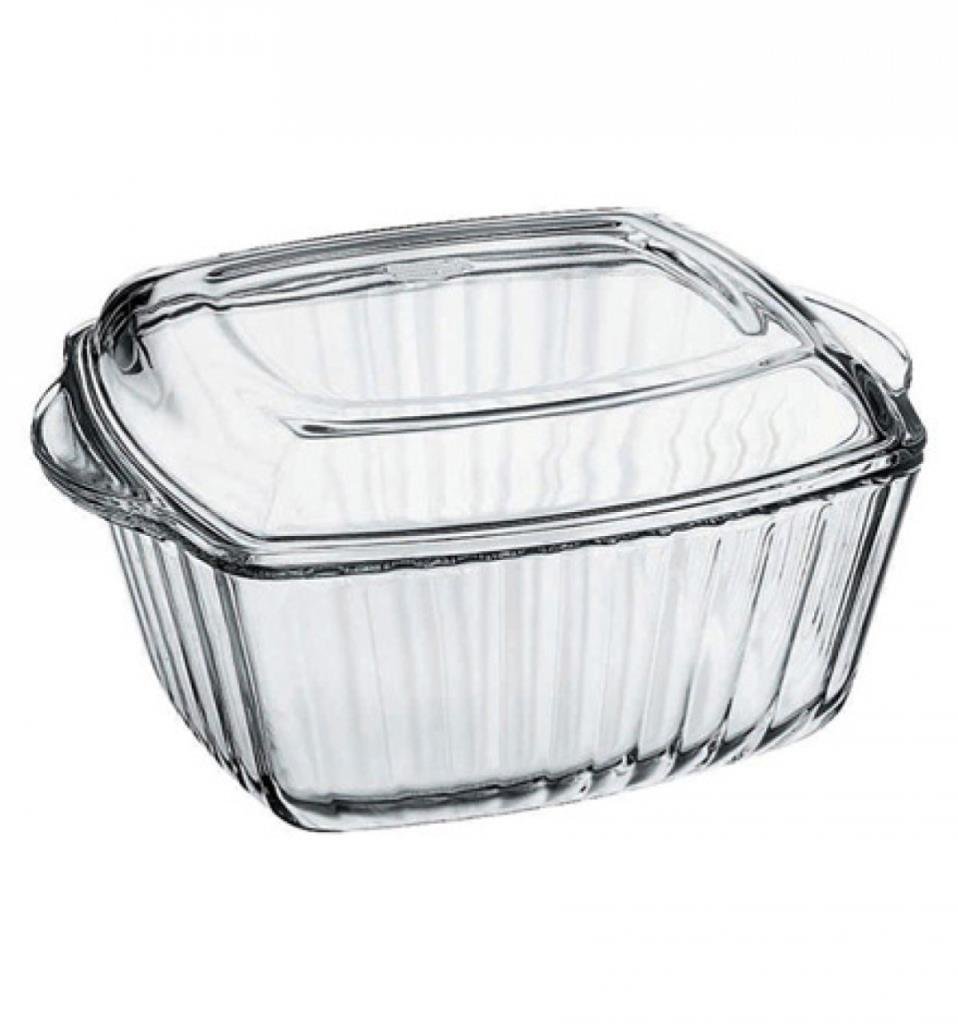Pasabahce Borcam Square Oven Pot - 2.5L Heat-Resistant Glass Baking Dish for Casseroles, Lasagna & Desserts | Microwave, Oven & Freezer Safe | Perfect for Family Meals & Holiday Cooking
